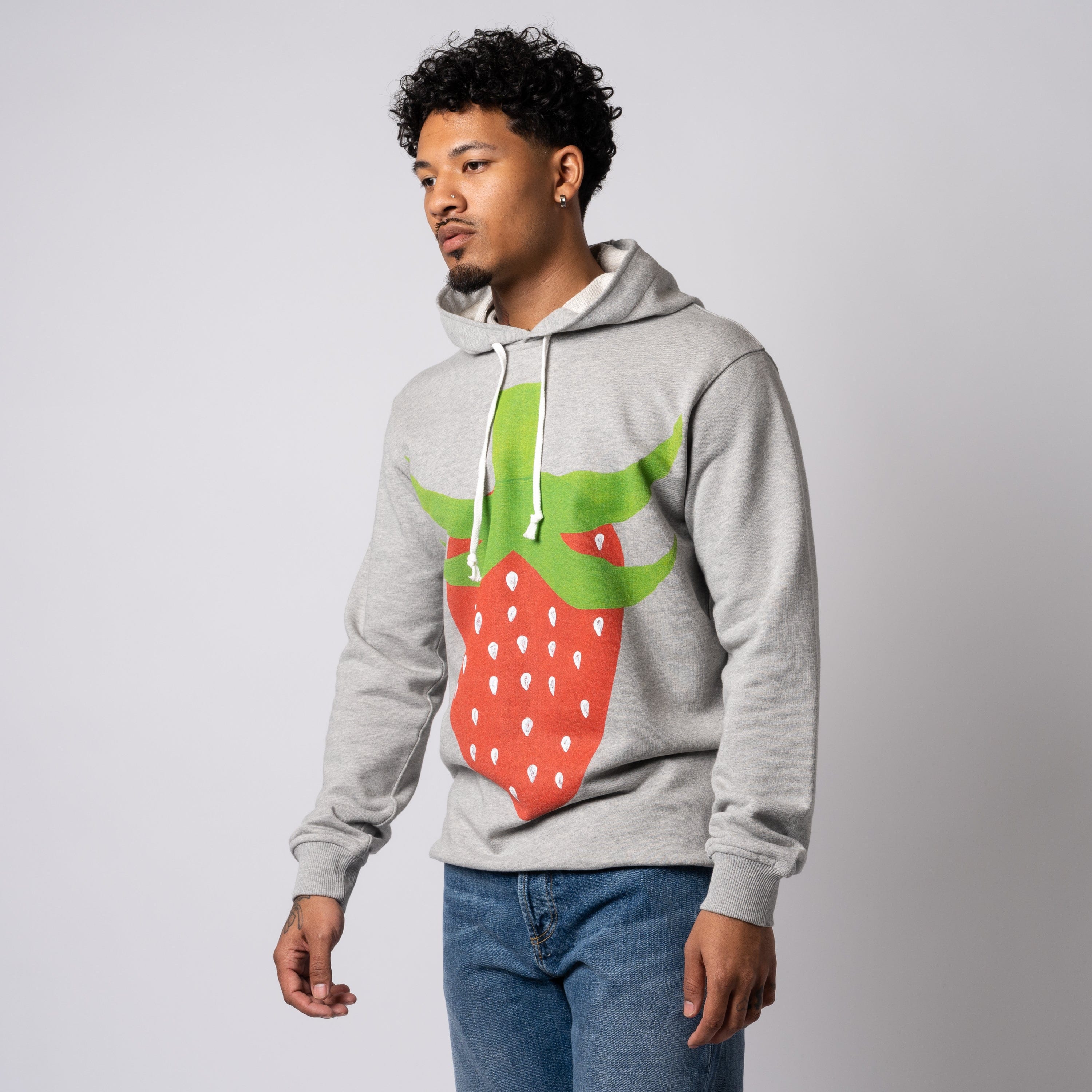 Comme Des Garcons SHIRT CDG SHIRT Brett Westfall Big Strawberry Hoodie FK-T002-S23-1 Grey