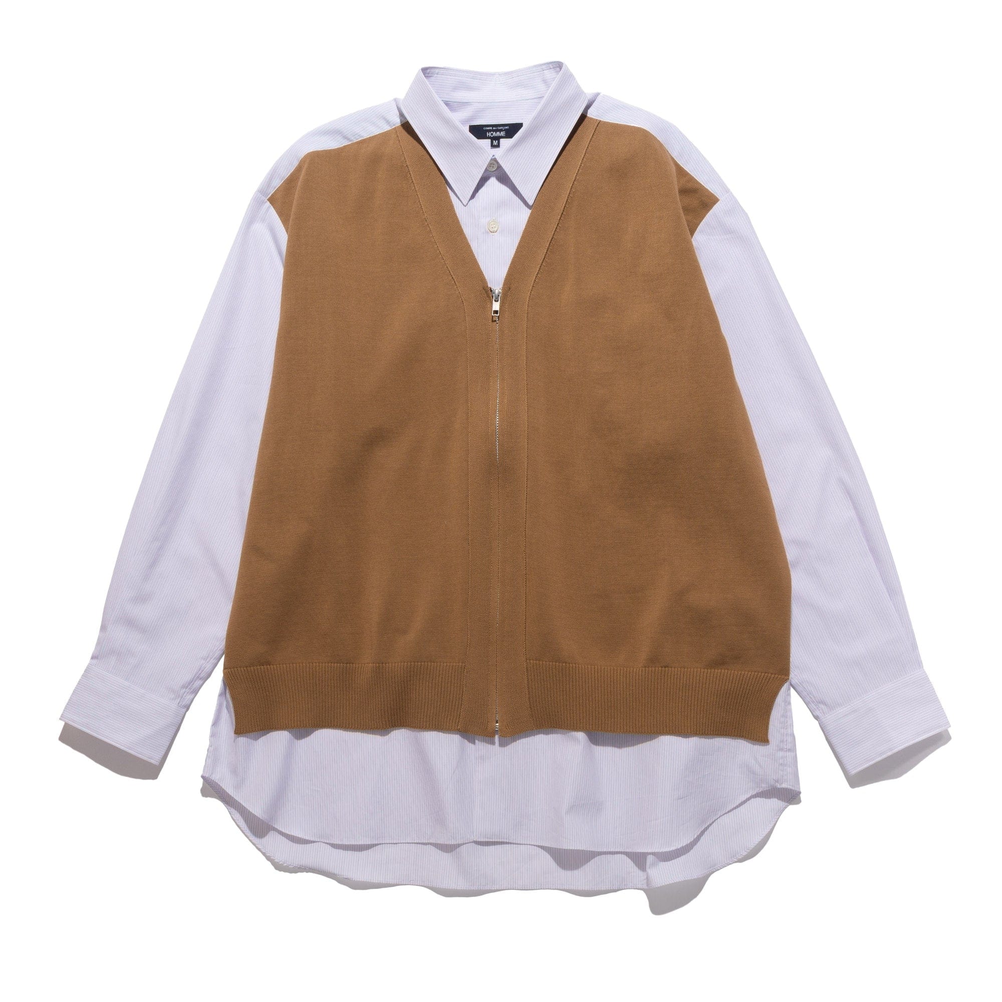 CDG Homme CdGH Knitted Vest Shirt Brown Stripe HQ-B010-051-2