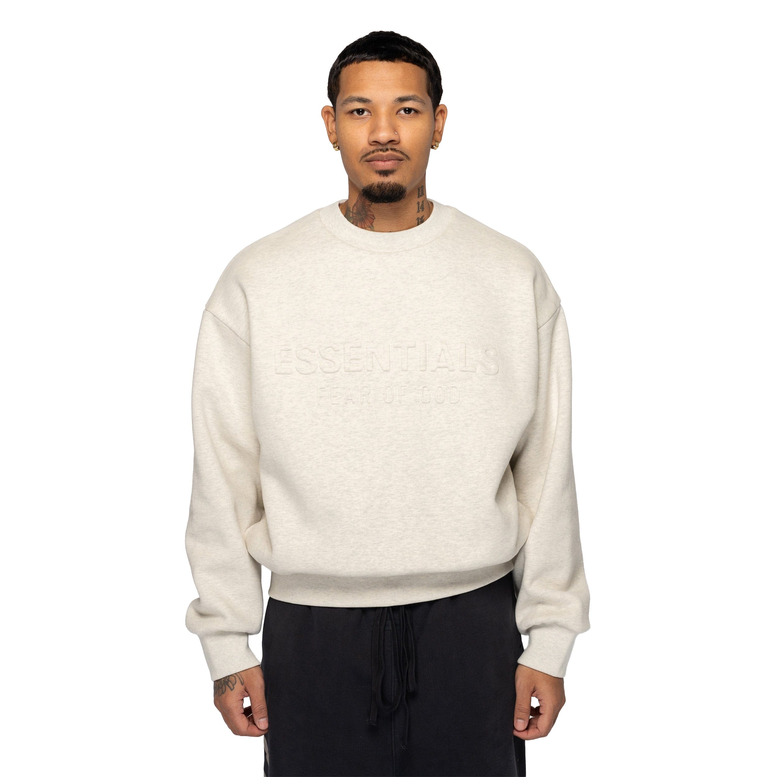 Fear of God Essentials Classic Crewneck Sweatshirt Oatmeal Heather 192HO256552F