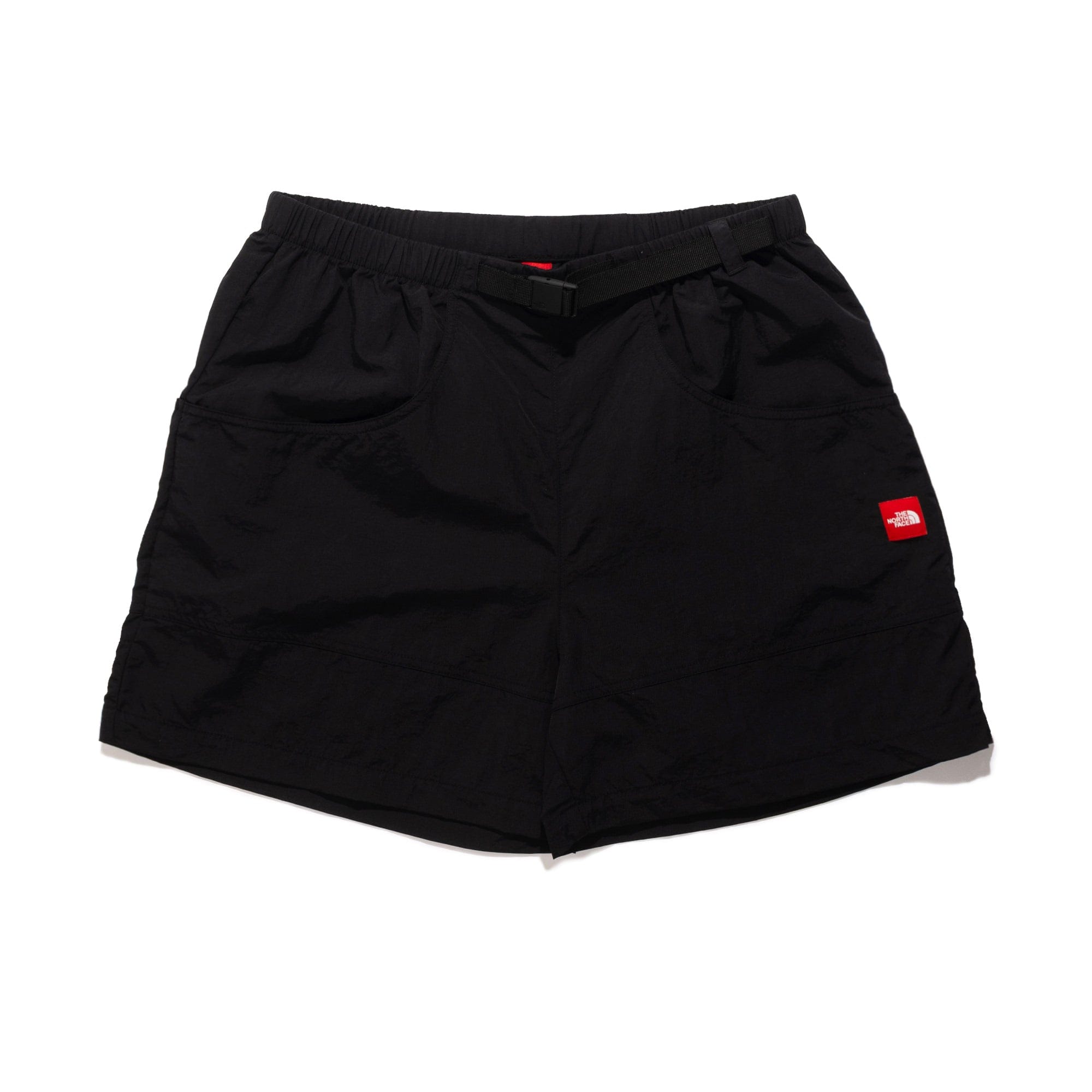 The North Face TNF Red Box Nylon Belted Shorts Black NF0A8FHDJK3