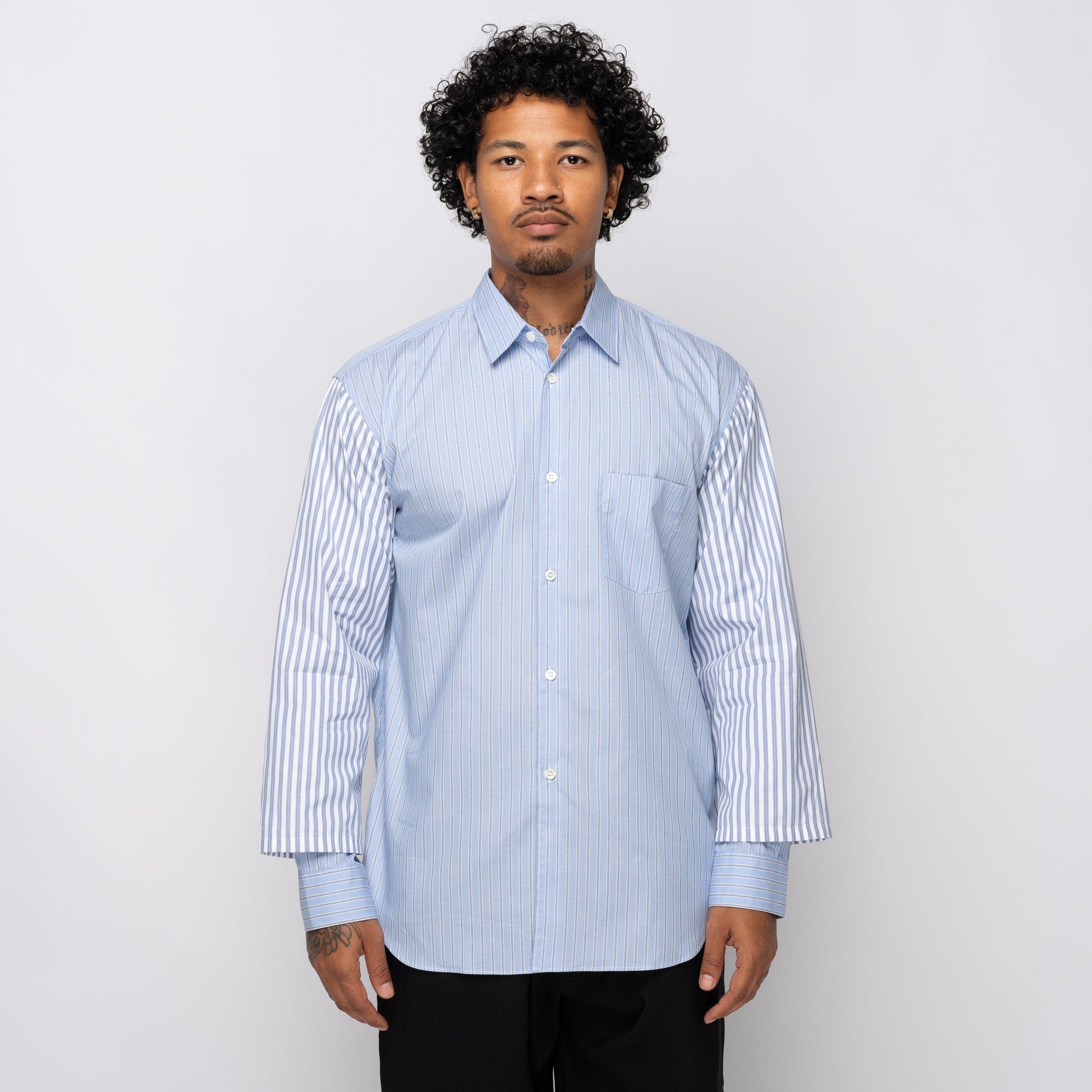 Comme Des Garcons SHIRT CDG Shirt Multi Stripe Shirt Blue FP-B039-W25