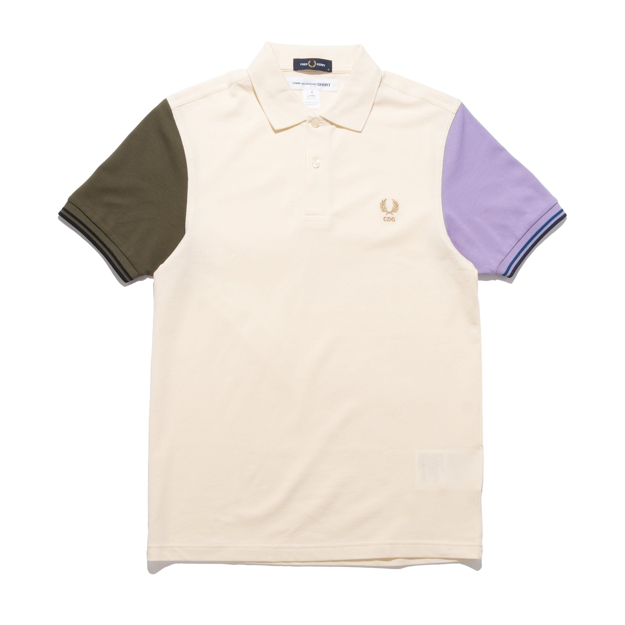 Comme Des Garcons SHIRT CDG Shirt x Fred Perry S/S Polo Shirt Ecru/Purple FP-T504-W25