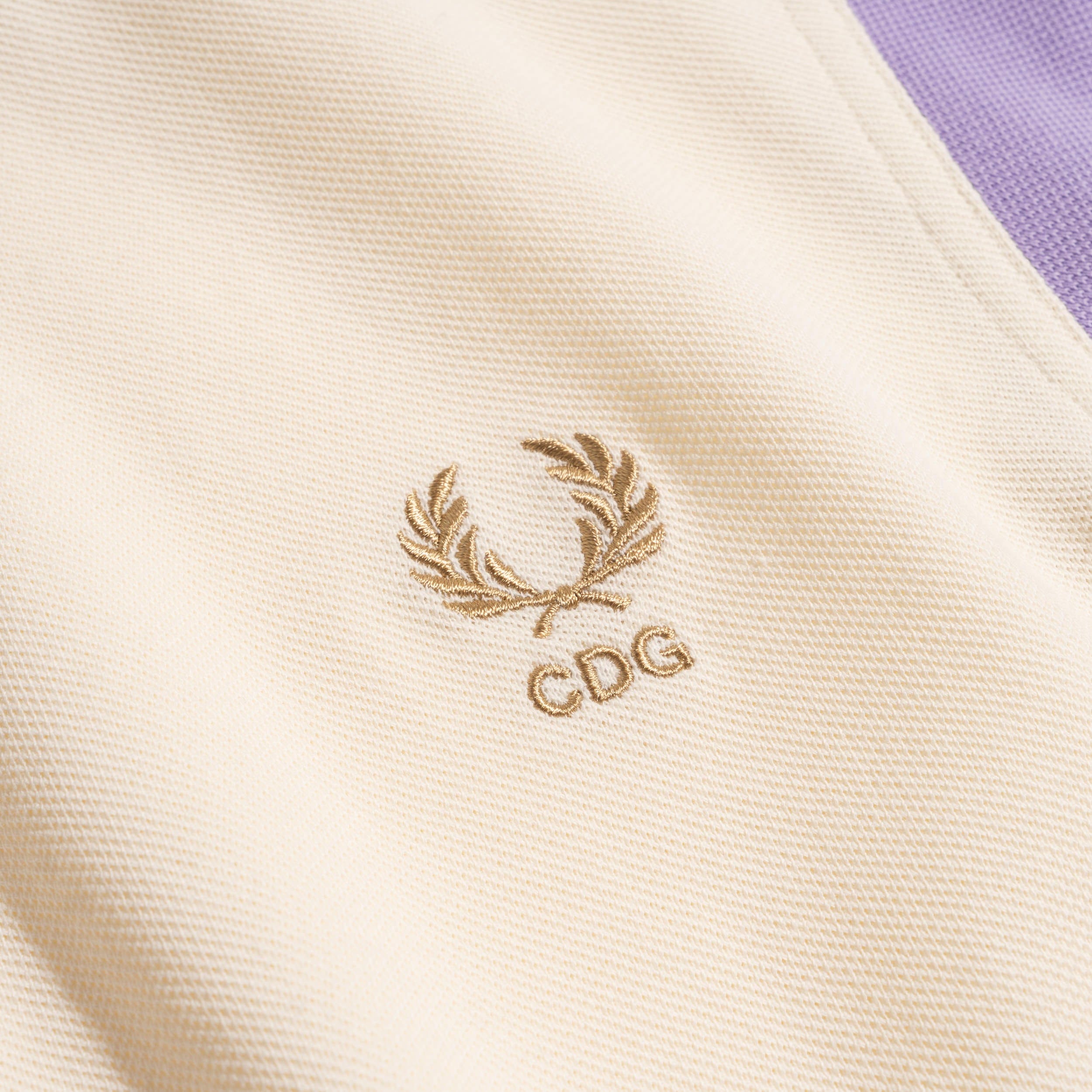 Comme Des Garcons SHIRT CDG Shirt x Fred Perry S/S Polo Shirt Ecru/Purple FP-T504-W25