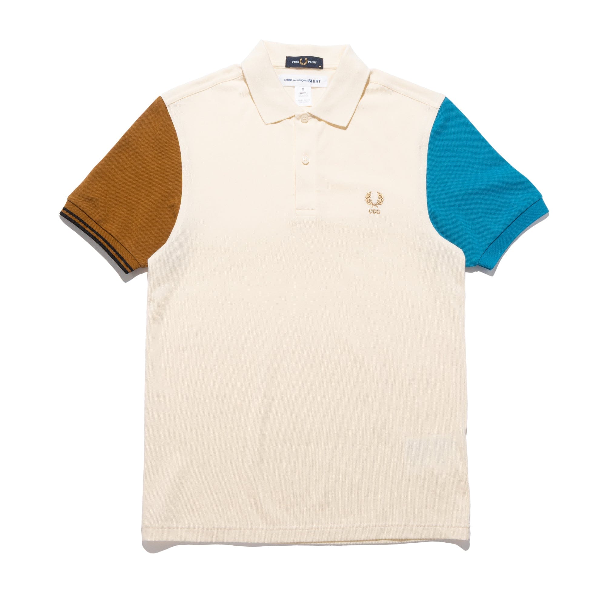 Comme Des Garcons SHIRT CDG Shirt x Fred Perry S/S Polo Shirt Ecru/Cyan FP-T503-W25