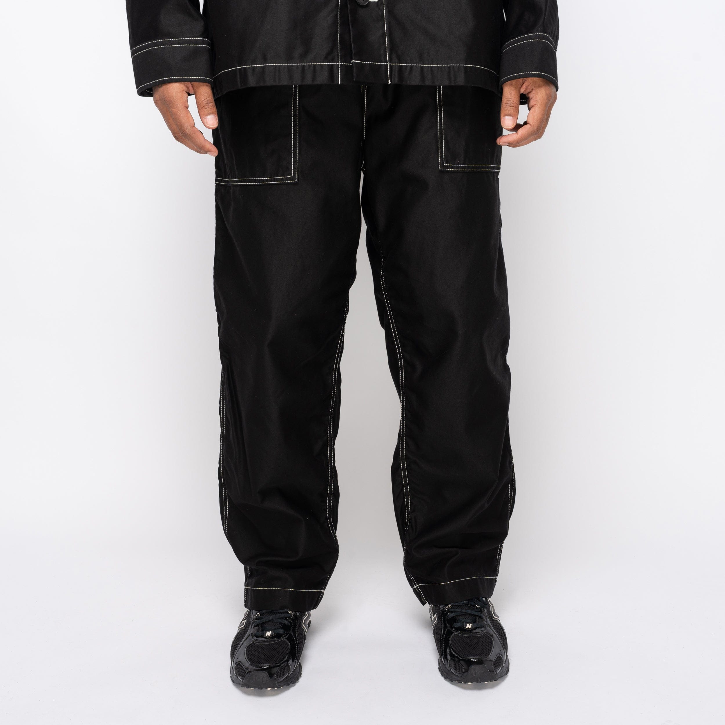 CDG Homme CdGH Top Stitch Drawcord Trouser Black HP-P018-051-1