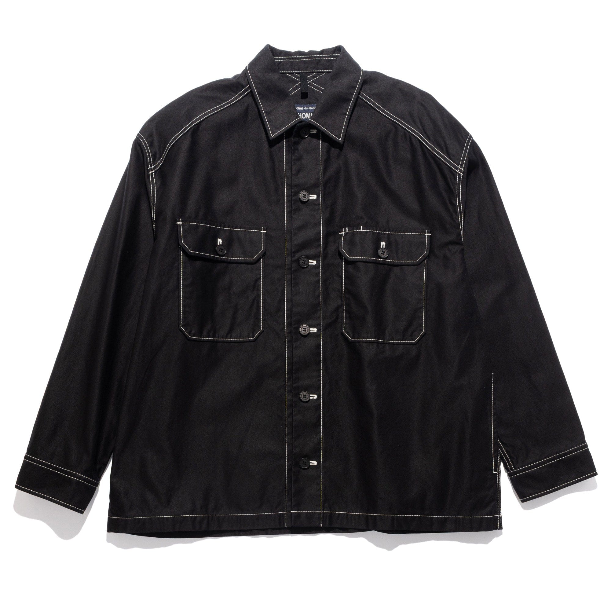 CDG Homme CdGH Top Stitch Overshirt Jacket Black HP-J015-051-1