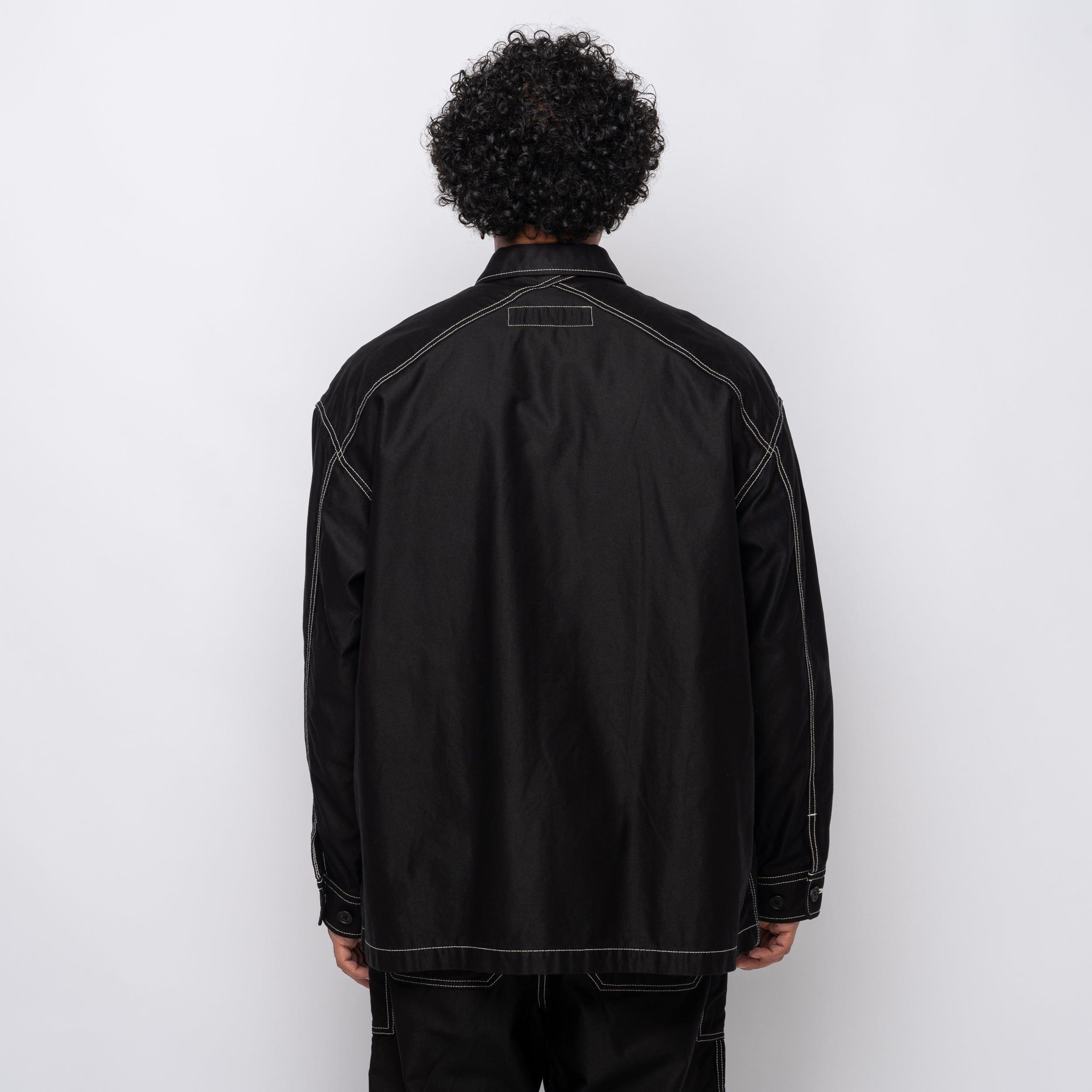 CDG Homme CdGH Top Stitch Overshirt Jacket Black HP-J015-051-1