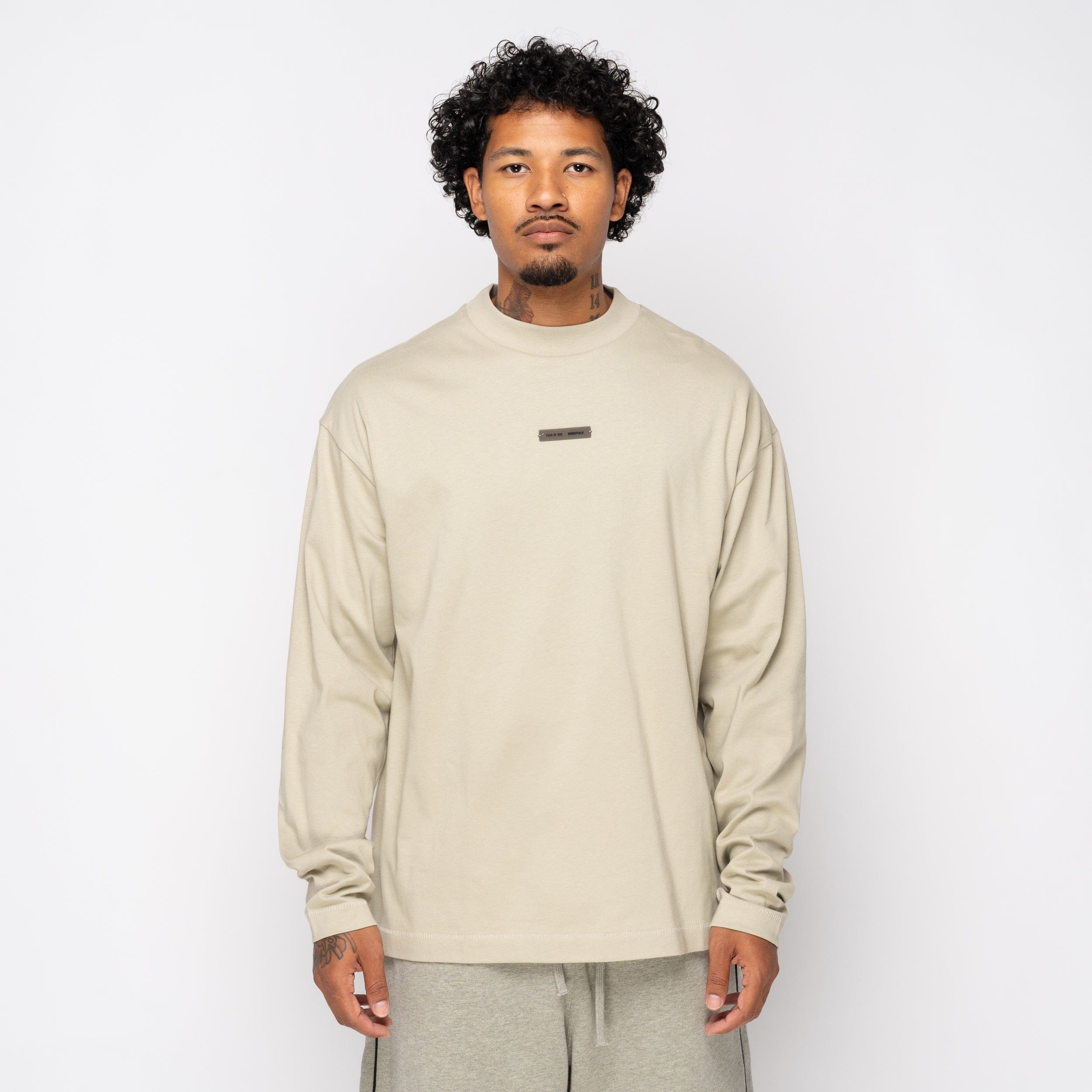 Fear of God Essentials Classic Long Sleeve Tee Abbey Stone 125SP254206F