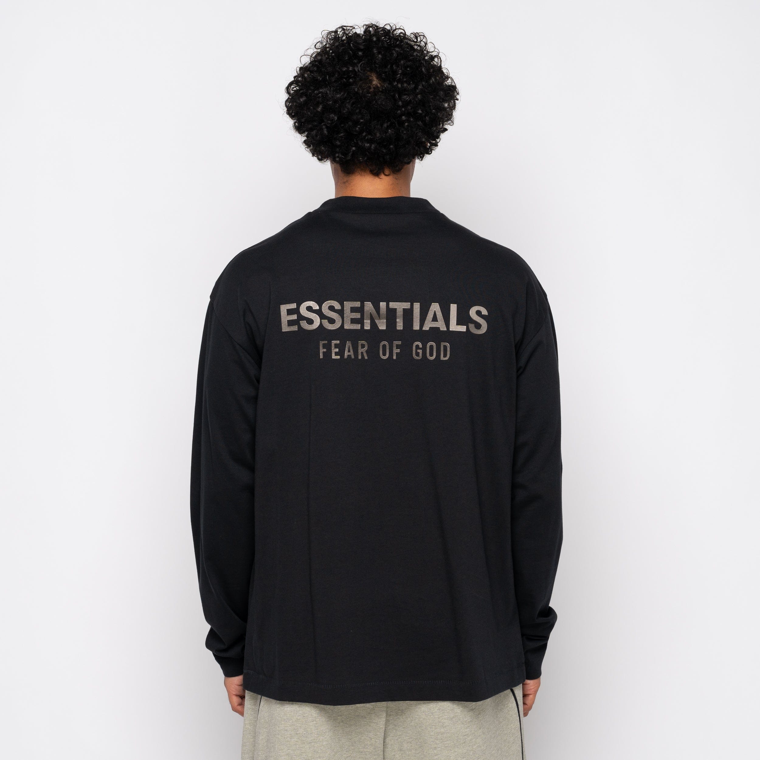 Fear of God Essentials Classic Long Sleeve Tee Jet Black 125SP254200F
