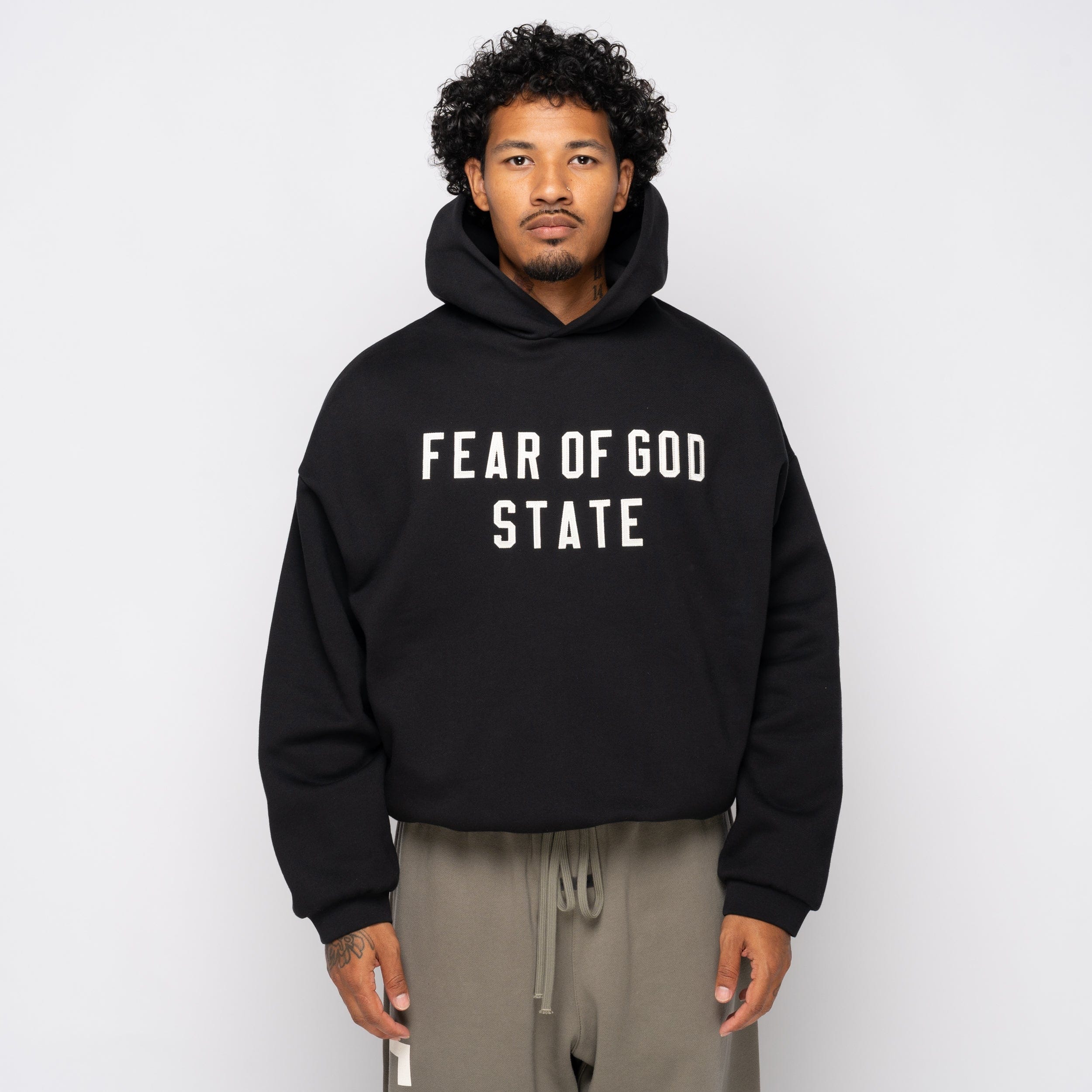 Fear of God Essentials 90's Fit Fleece Hoodie Jet Black 192SP256210F