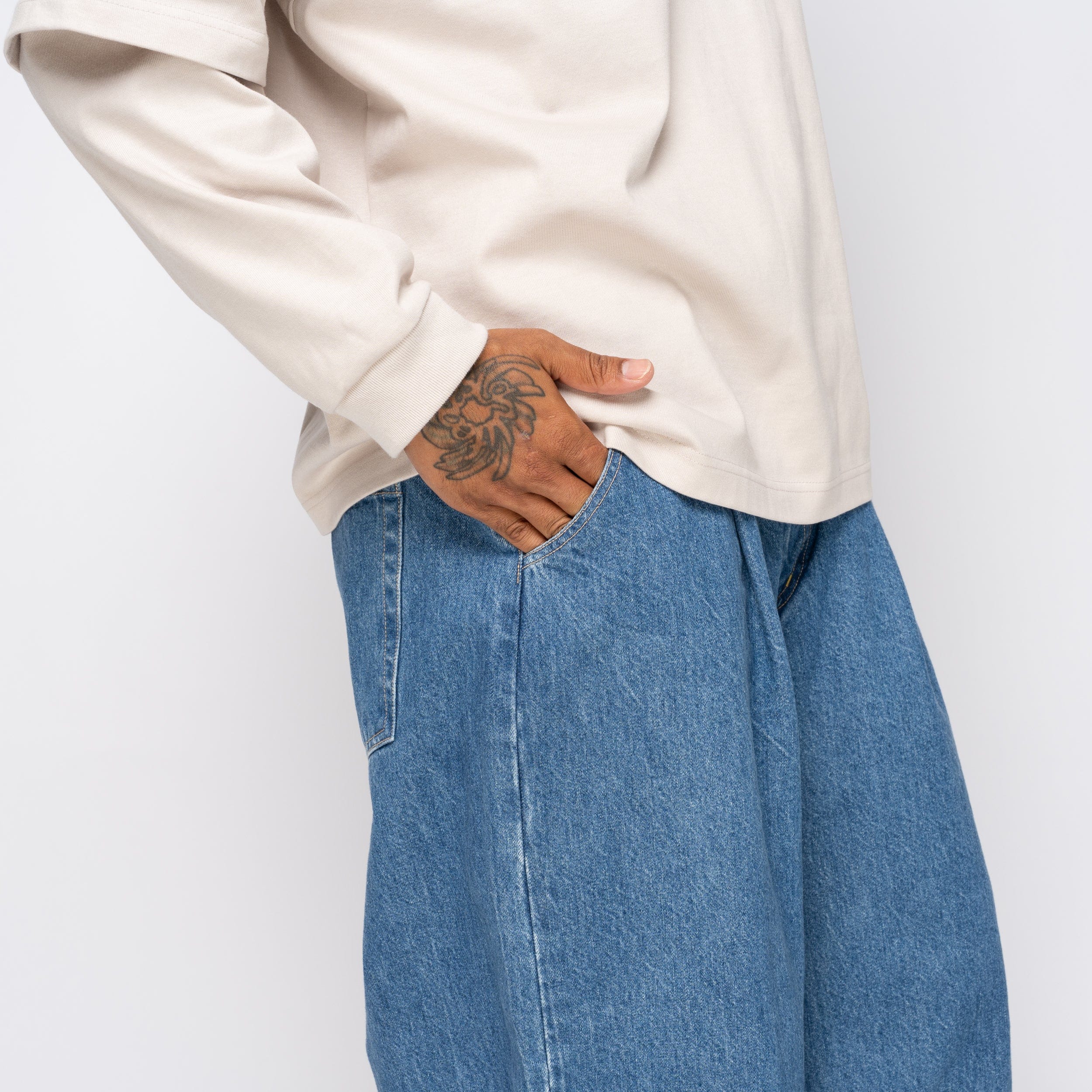is-ness 5PK Balloon Pants Enzyme Wash Indigo 1006AWBALOON5PK01-1