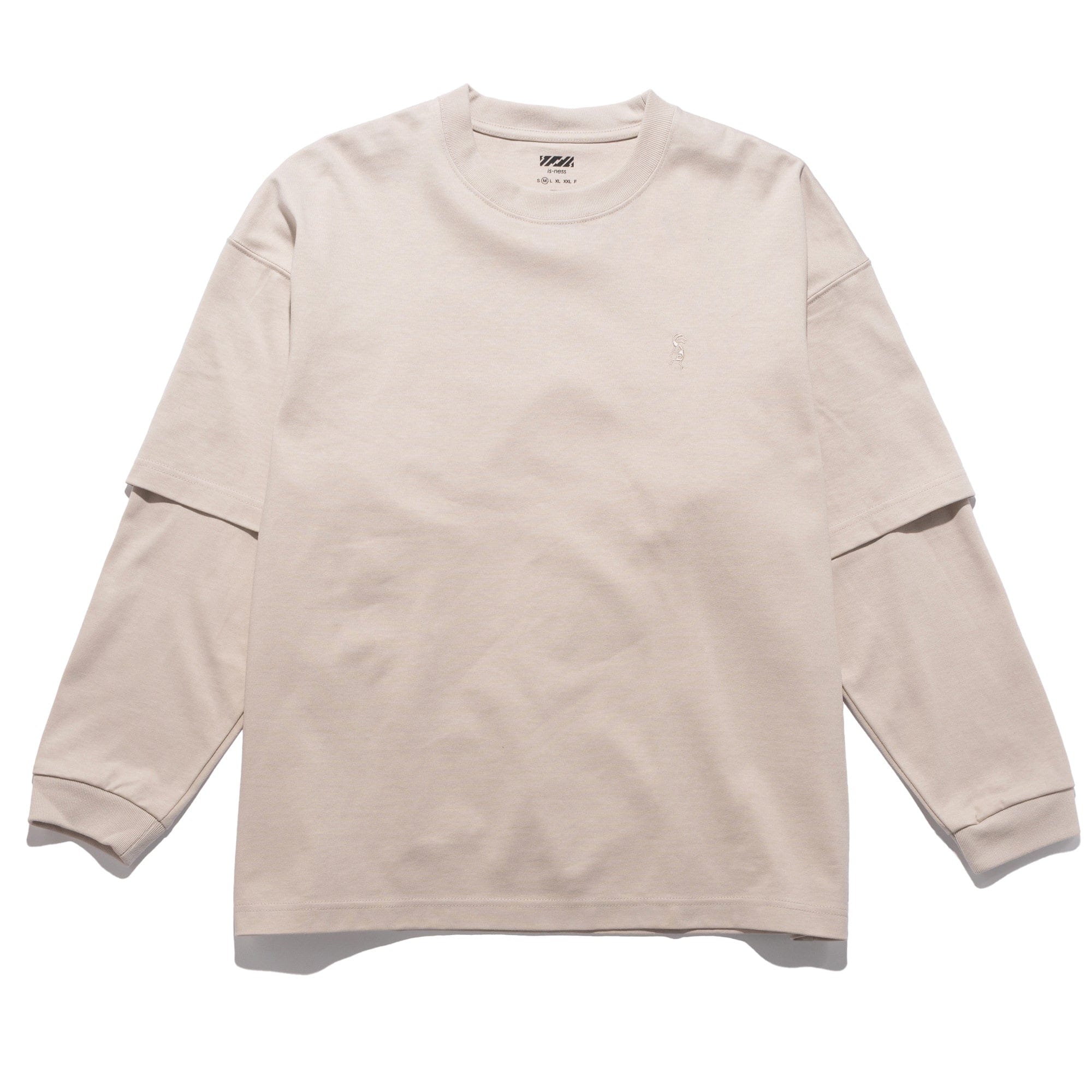 is-ness Layered LS Tee Greige 1007AWCS01