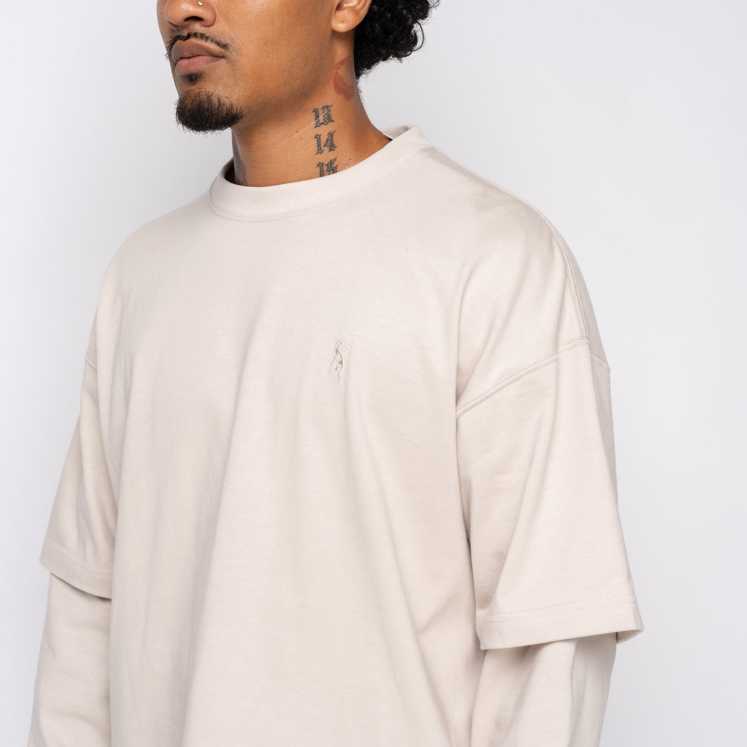 is-ness Layered LS Tee Greige 1007AWCS01