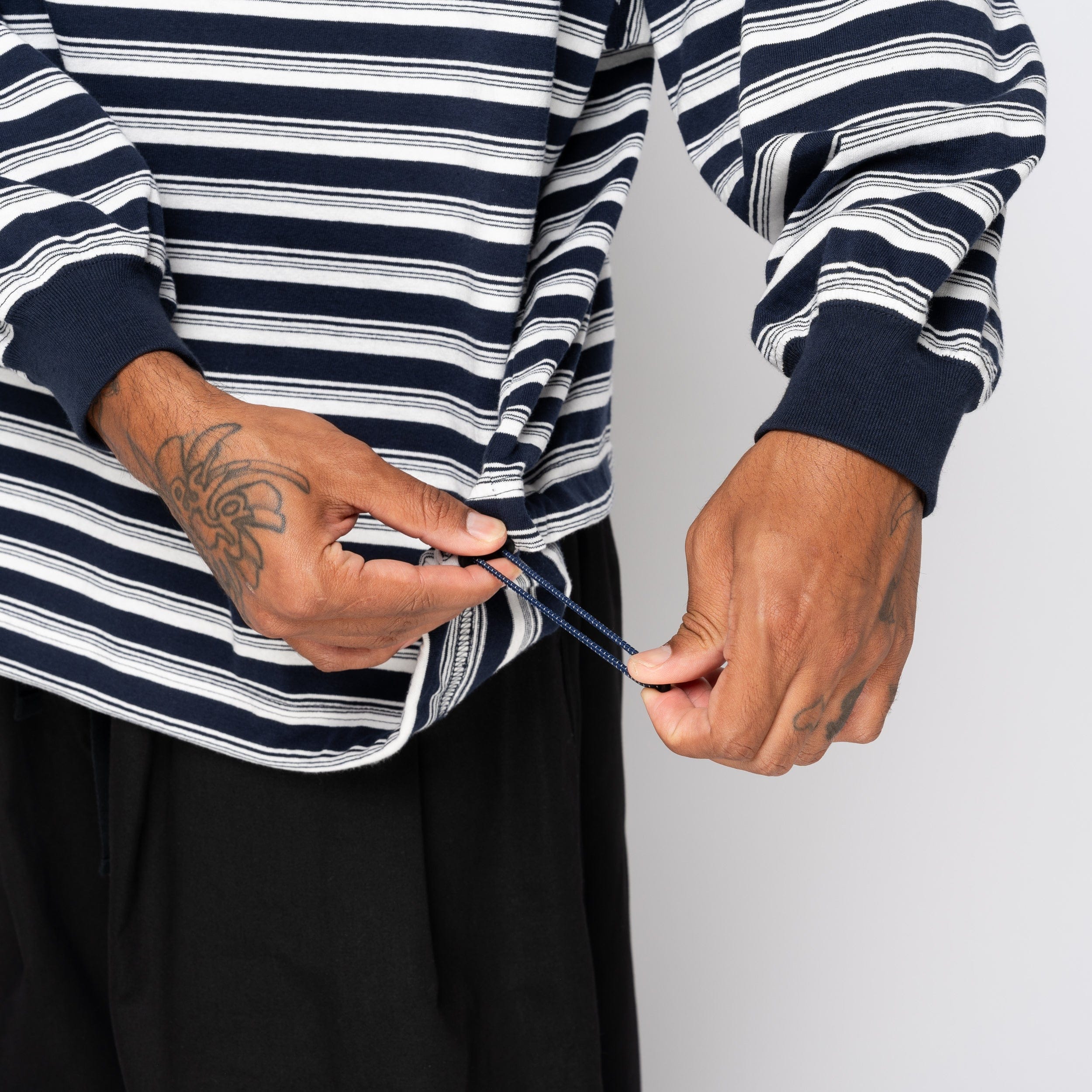 is-ness Balloon Striped LS Tee Navy 1004AWCS03