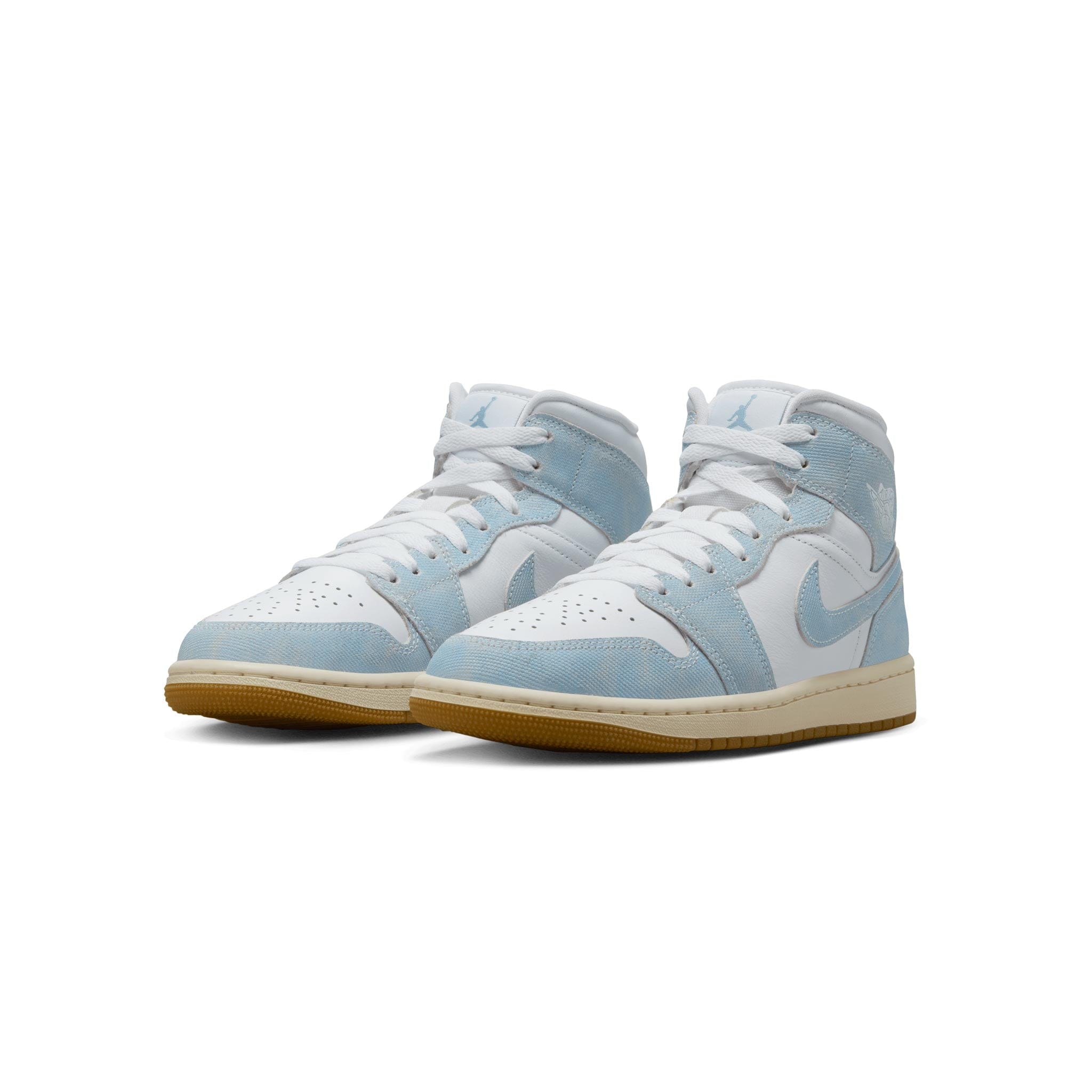 Air Jordan Women Women's Air Jordan 1 Mid SE WHITE/WORN BLUE-SAIL-GUM LIGHT BROWN HQ2005-100
