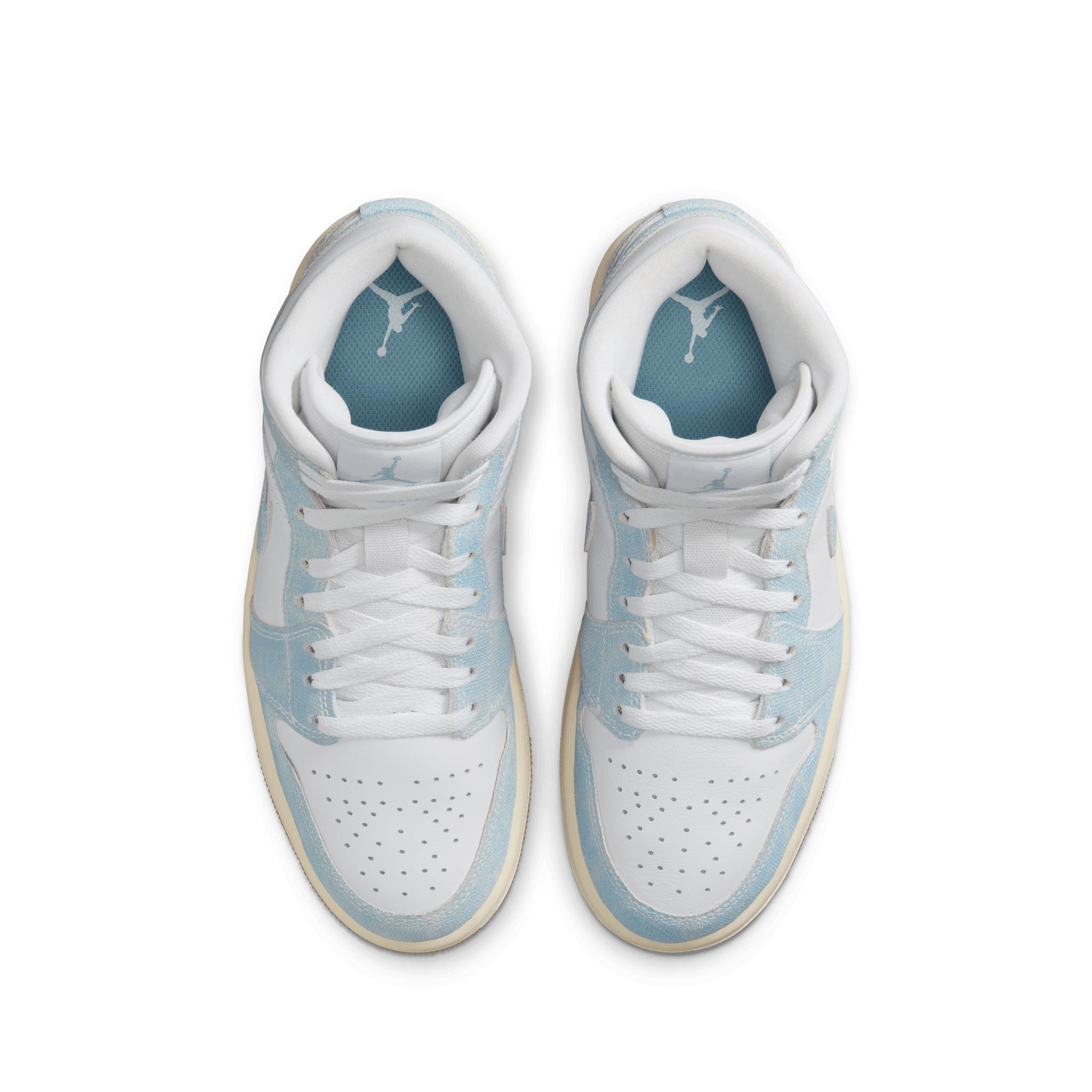 Air Jordan Women Women's Air Jordan 1 Mid SE WHITE/WORN BLUE-SAIL-GUM LIGHT BROWN HQ2005-100
