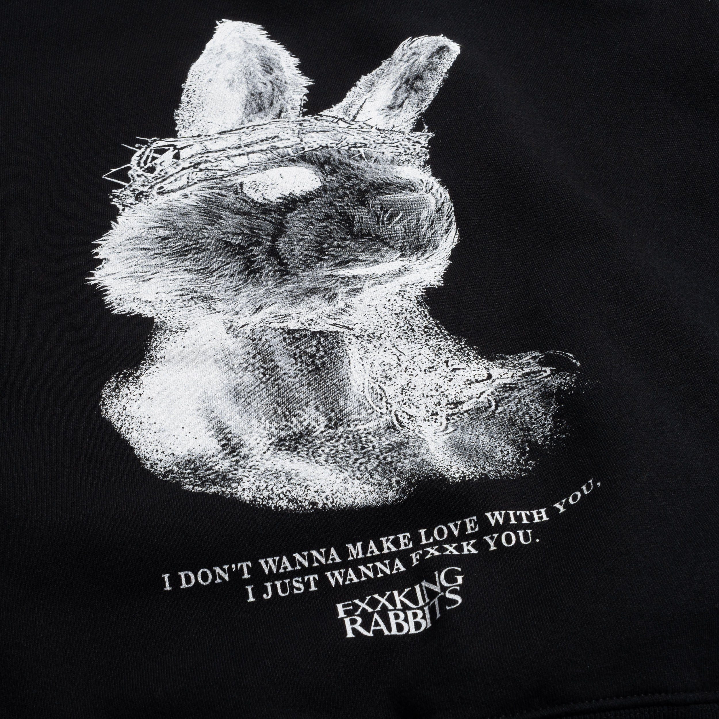 FR2 Rabbit Jesus Hoodie Black FRC3600