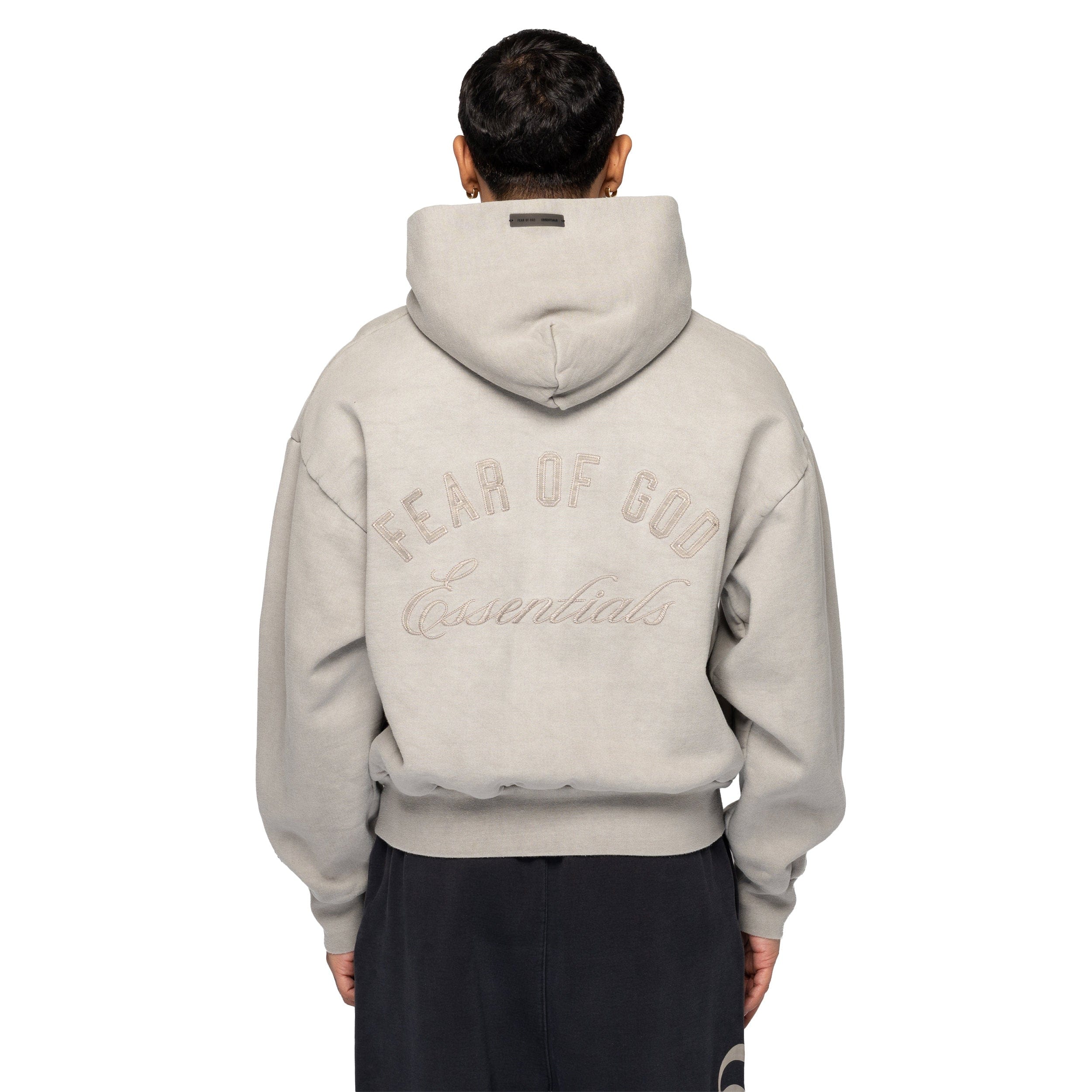 Fear of God Essentials Embroidered Classic Zip Hoodie Smoke Grey 192HO254781F