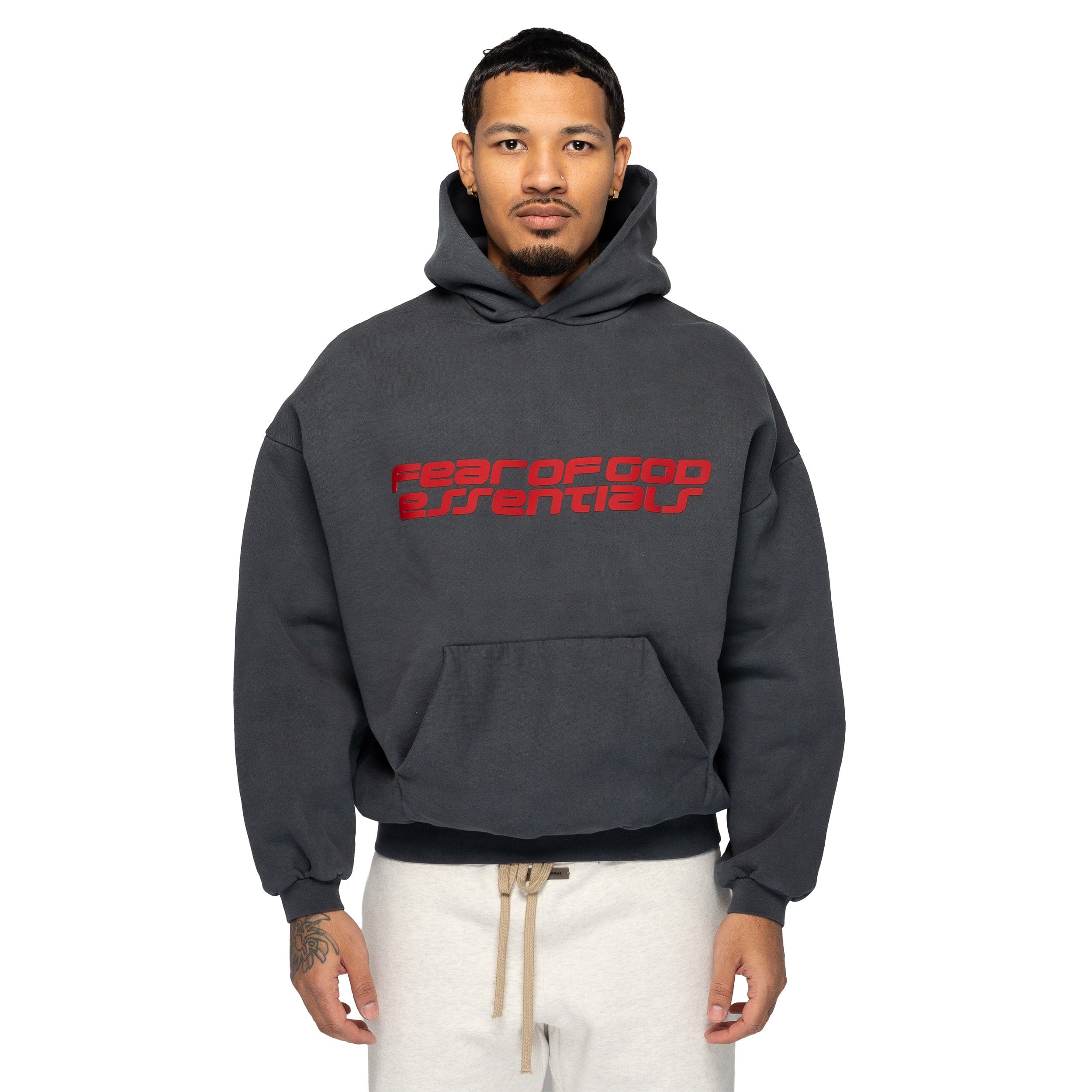Fear of God Essentials 90s Pullover Hoodie Iron Grey 192HO256562F