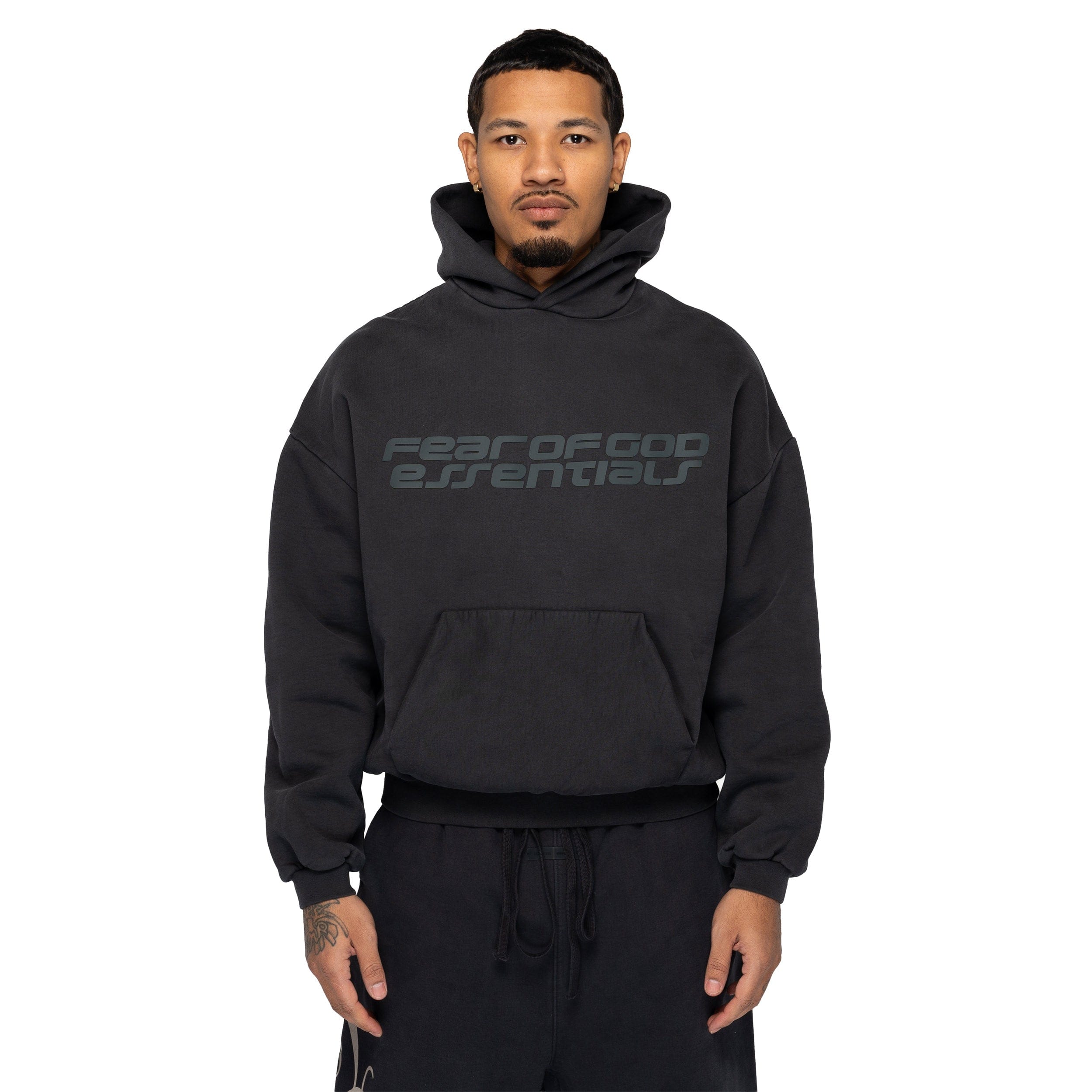Fear of God Essentials 90s Pullover Hoodie Vintage Black 192HO256564F