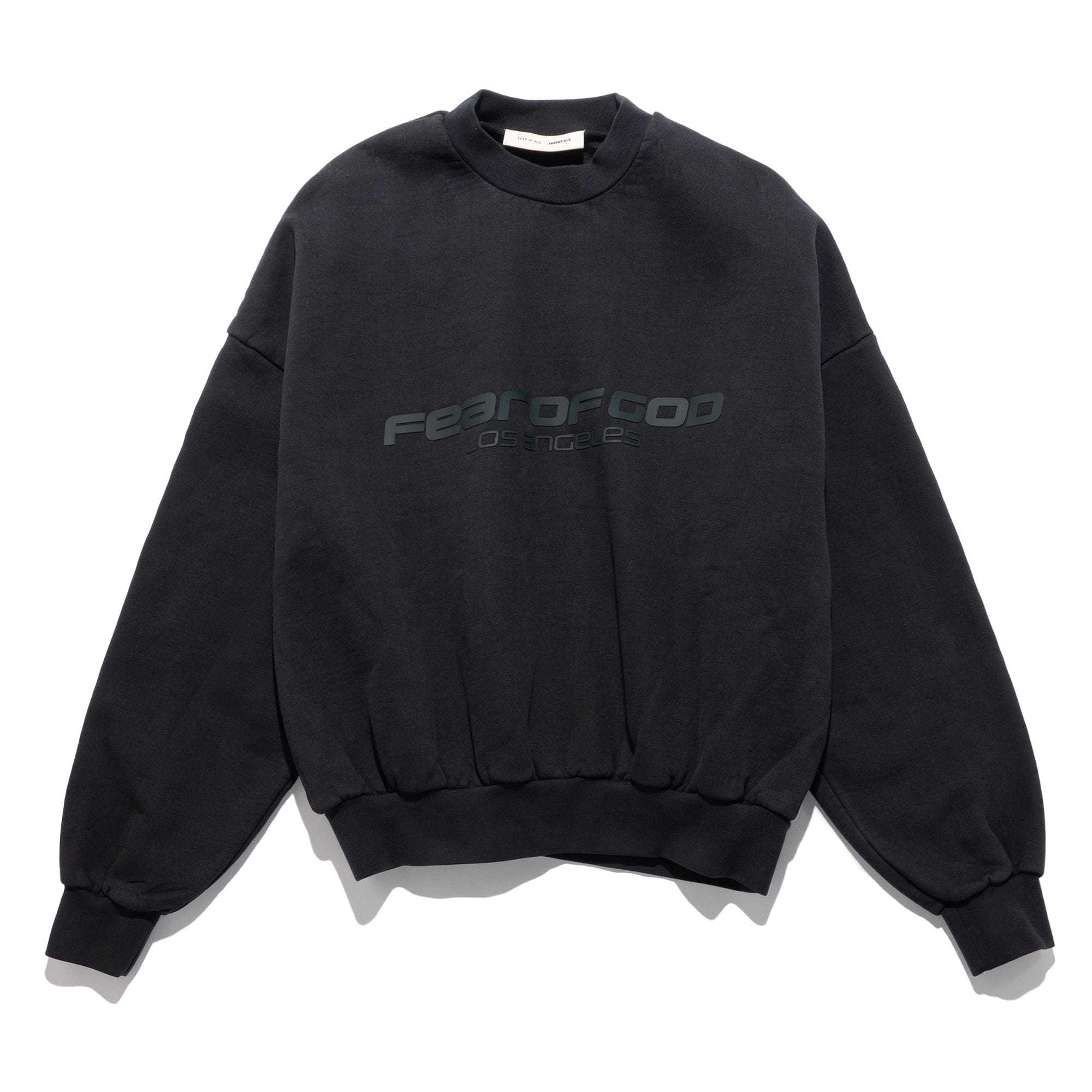 Fear of God Essentials Cropped Relaxed Sweatshirt LA Vintage Black 192HO256893F