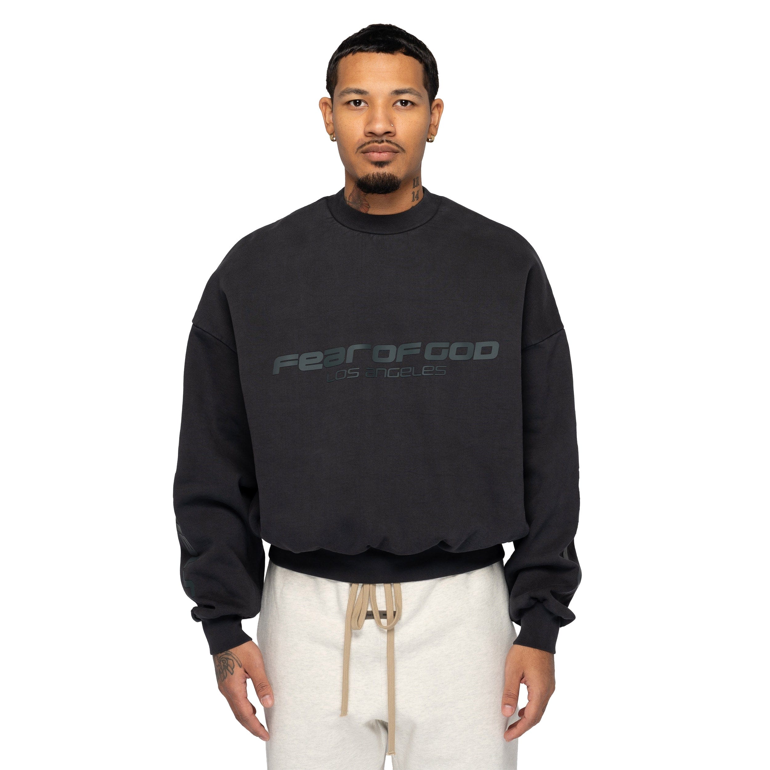 Fear of God Essentials Cropped Relaxed Sweatshirt LA Vintage Black 192HO256893F