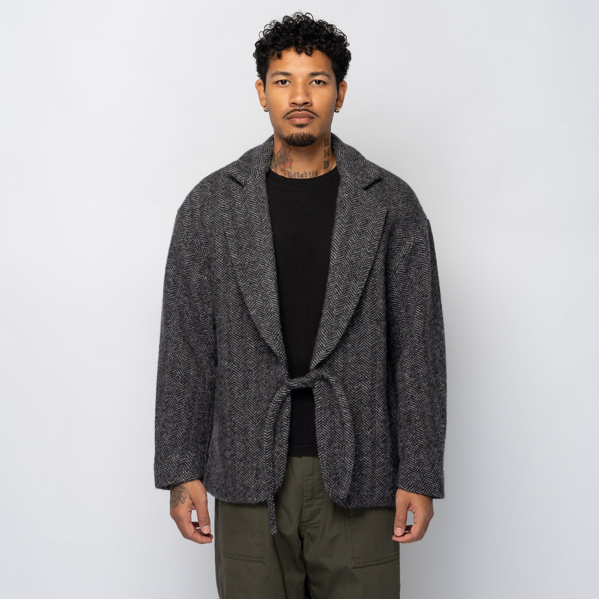 is-ness Wool Relaxed Jacket Herringbone 1007SAWJK05