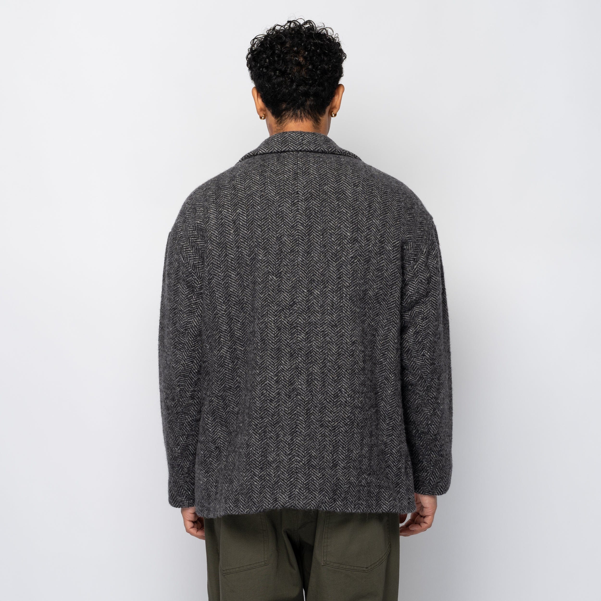 is-ness Wool Relaxed Jacket Herringbone 1007SAWJK05