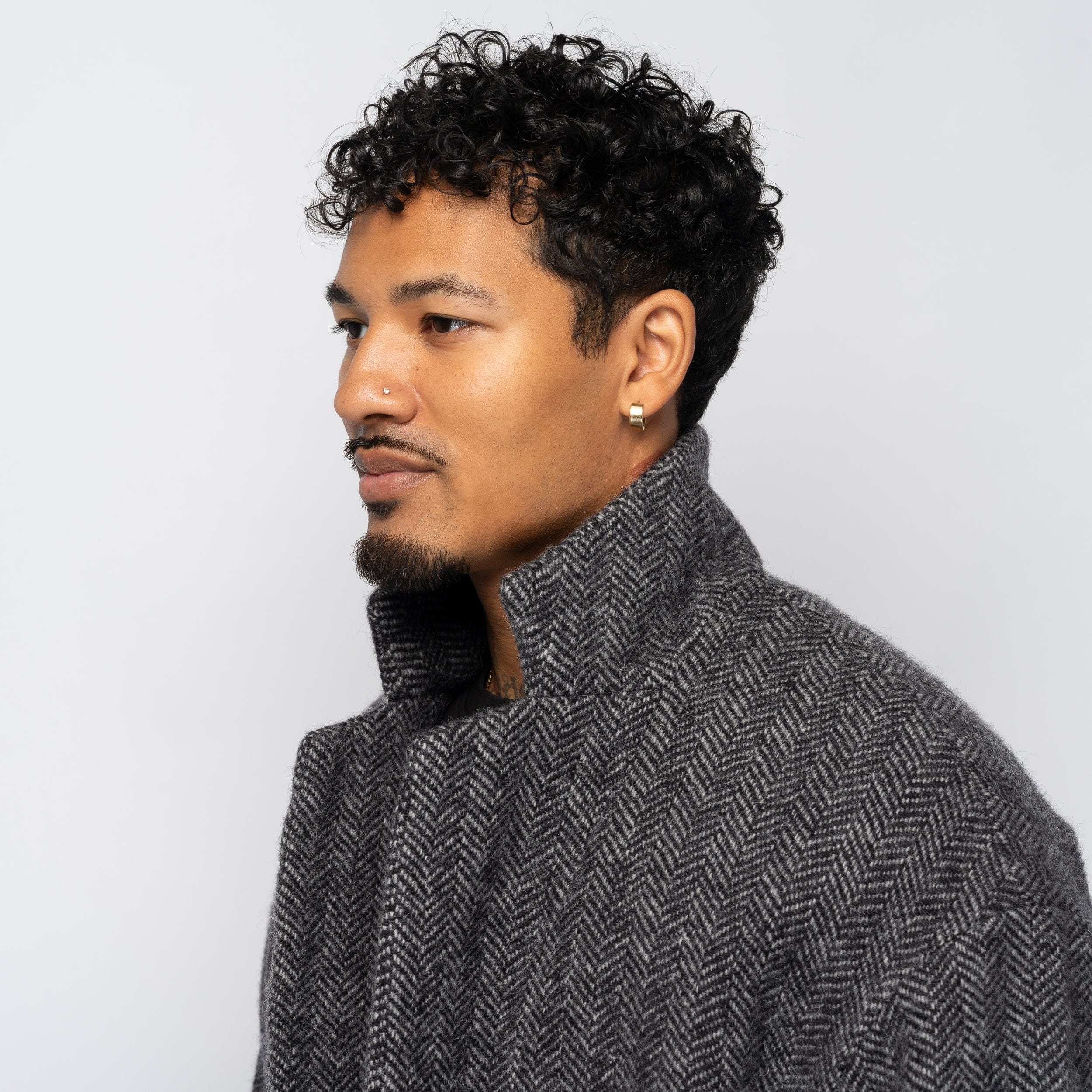 is-ness Wool Relaxed Jacket Herringbone 1007SAWJK05