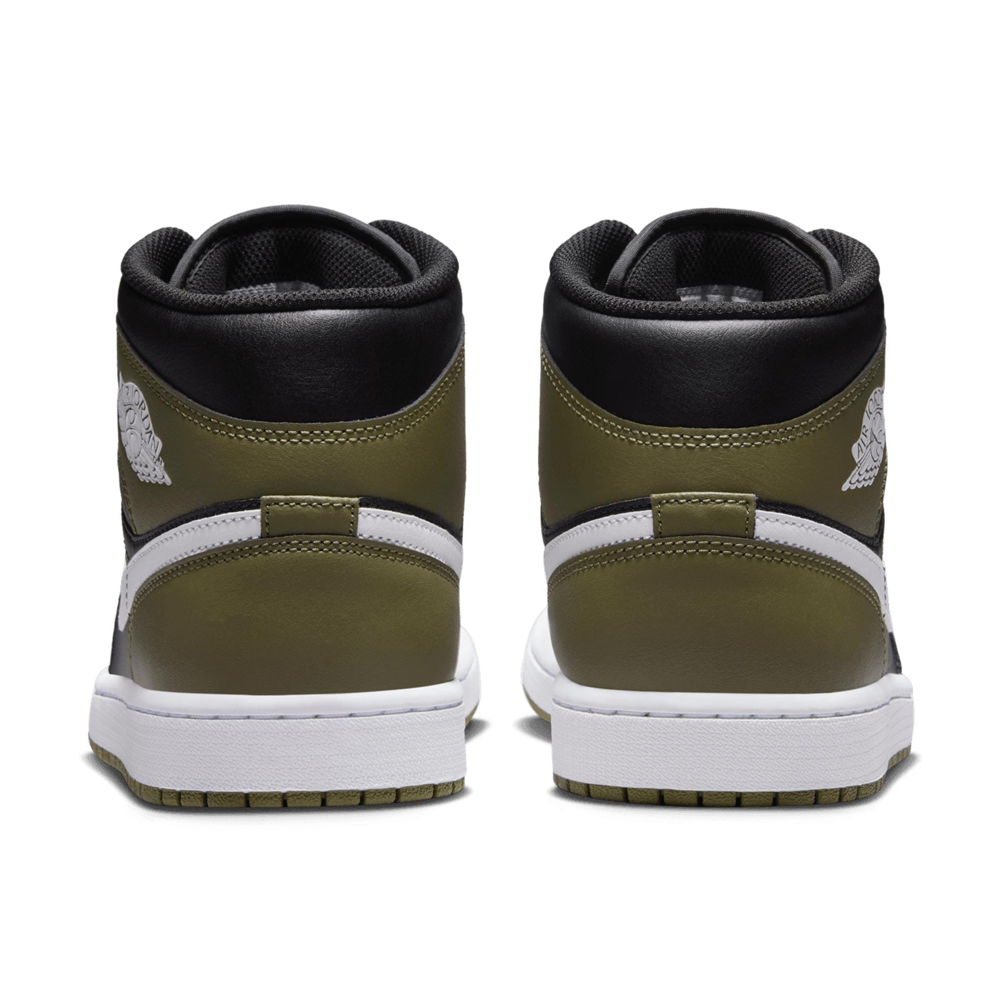 Air Jordan 1 Mid Black/White-Medium Olive-Sail DQ8426-092