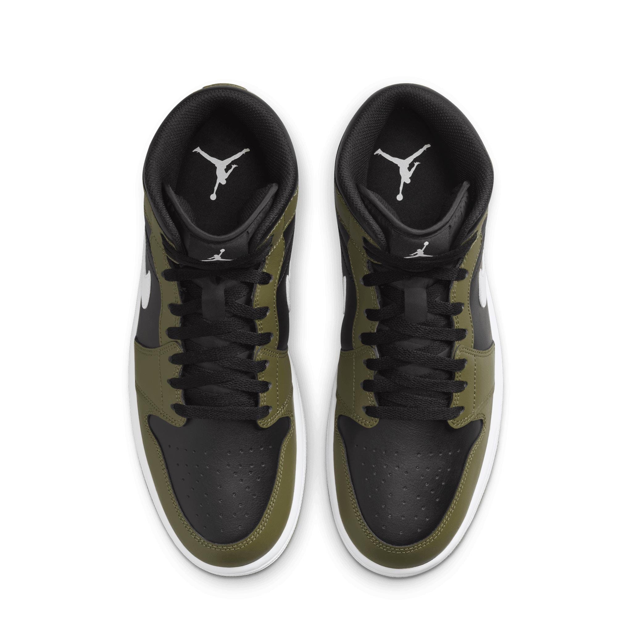 Air Jordan 1 Mid Black/White-Medium Olive-Sail DQ8426-092