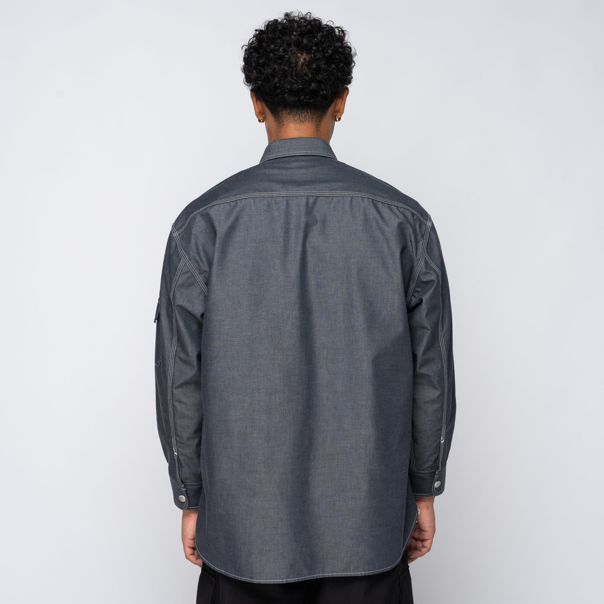 CDG Homme CdGH Tech Denim Shirt Grey HN-B004-051