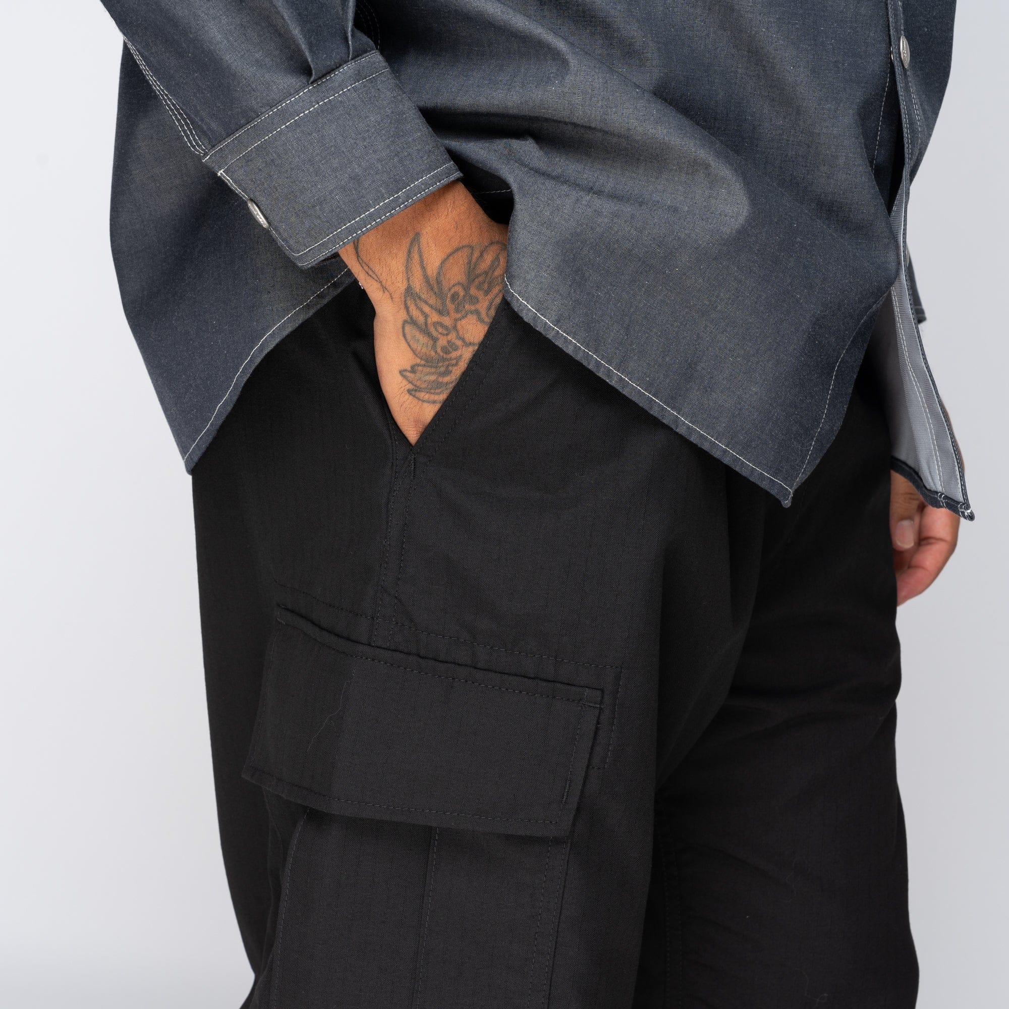 CDG Homme CdGH Wool Drawstring Cargo Pant Black HN-P015-051