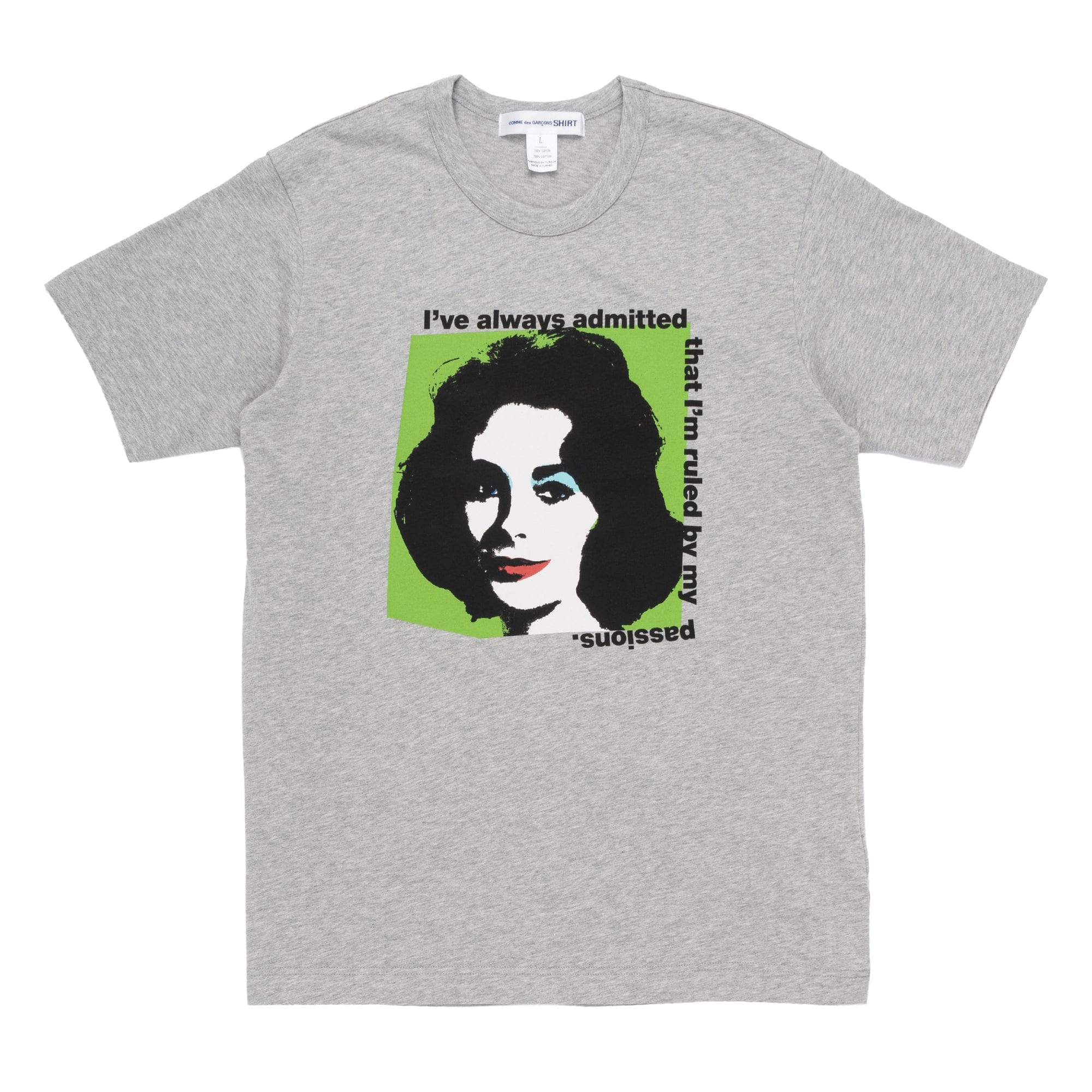 Comme Des Garcons SHIRT CDG SHIRT Andy Warhol Sophia Loren Tee Grey FM-T003-S24