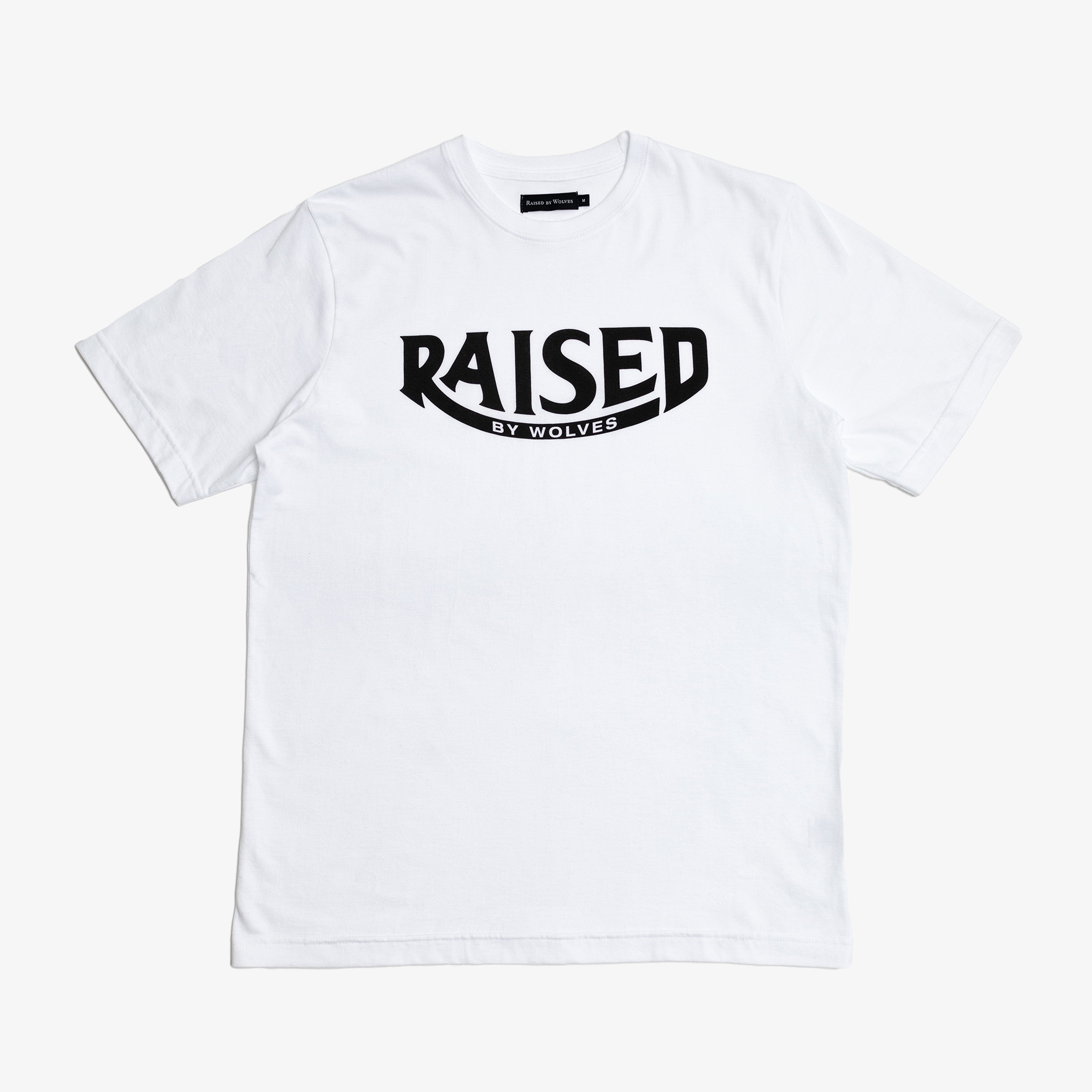 Raised By Wolves RBW Typewriter Tee White