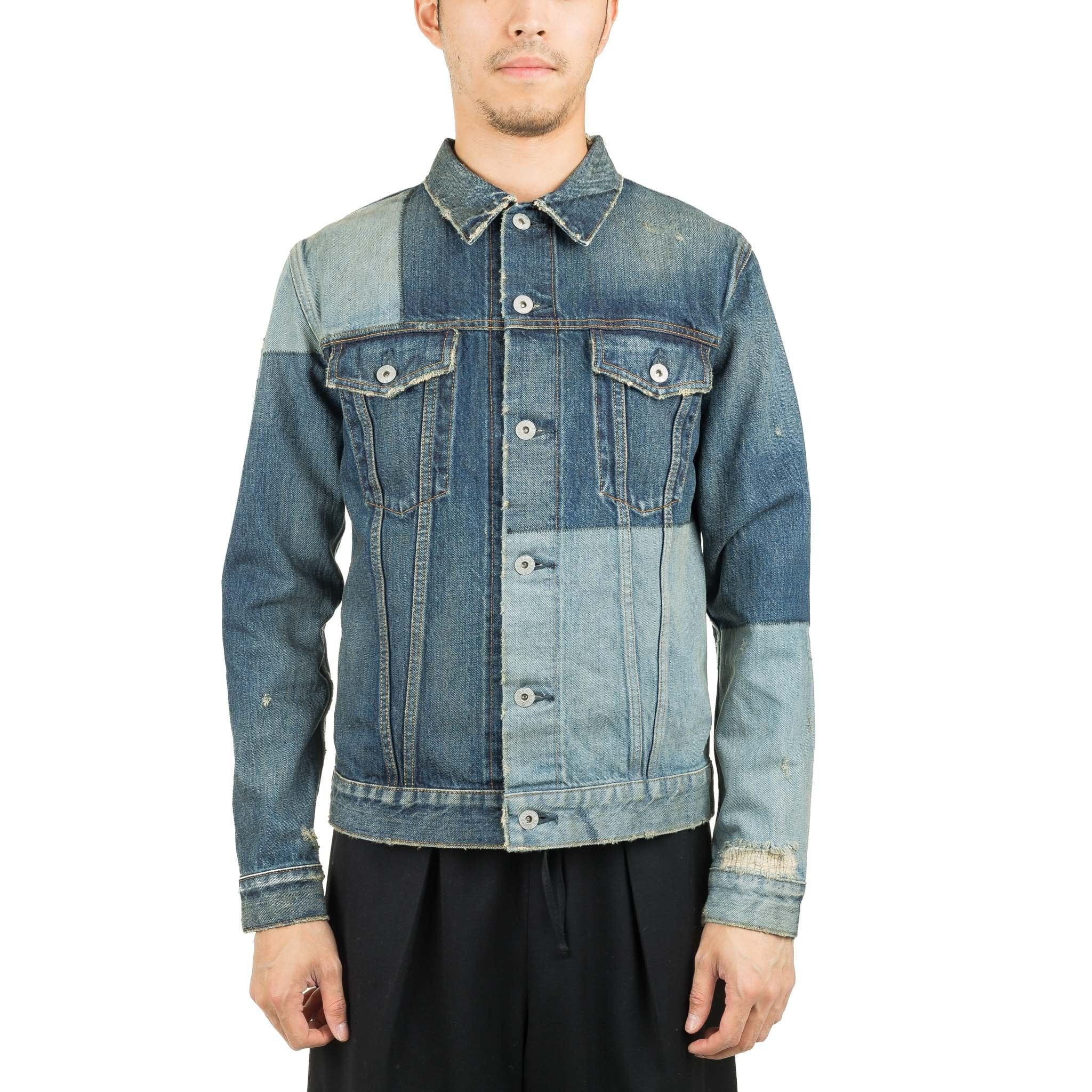 Denim By Vanquish & Fragment Patchwork Denim Jacket Washed Indigo