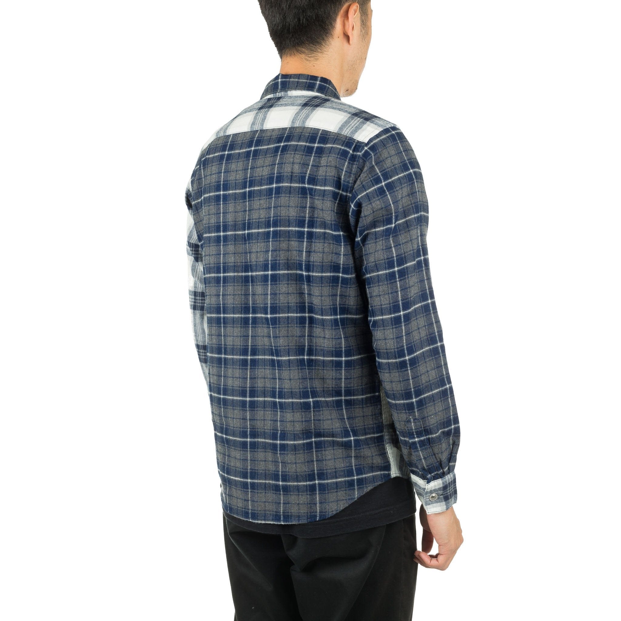 Fundamental Agreement Luxury Indigo Check Shirt Grey