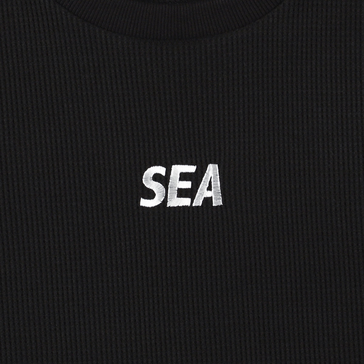 Wind and Sea L/S Waffle Tee Black WDS-O-ESS-24-Q3-WAF-02