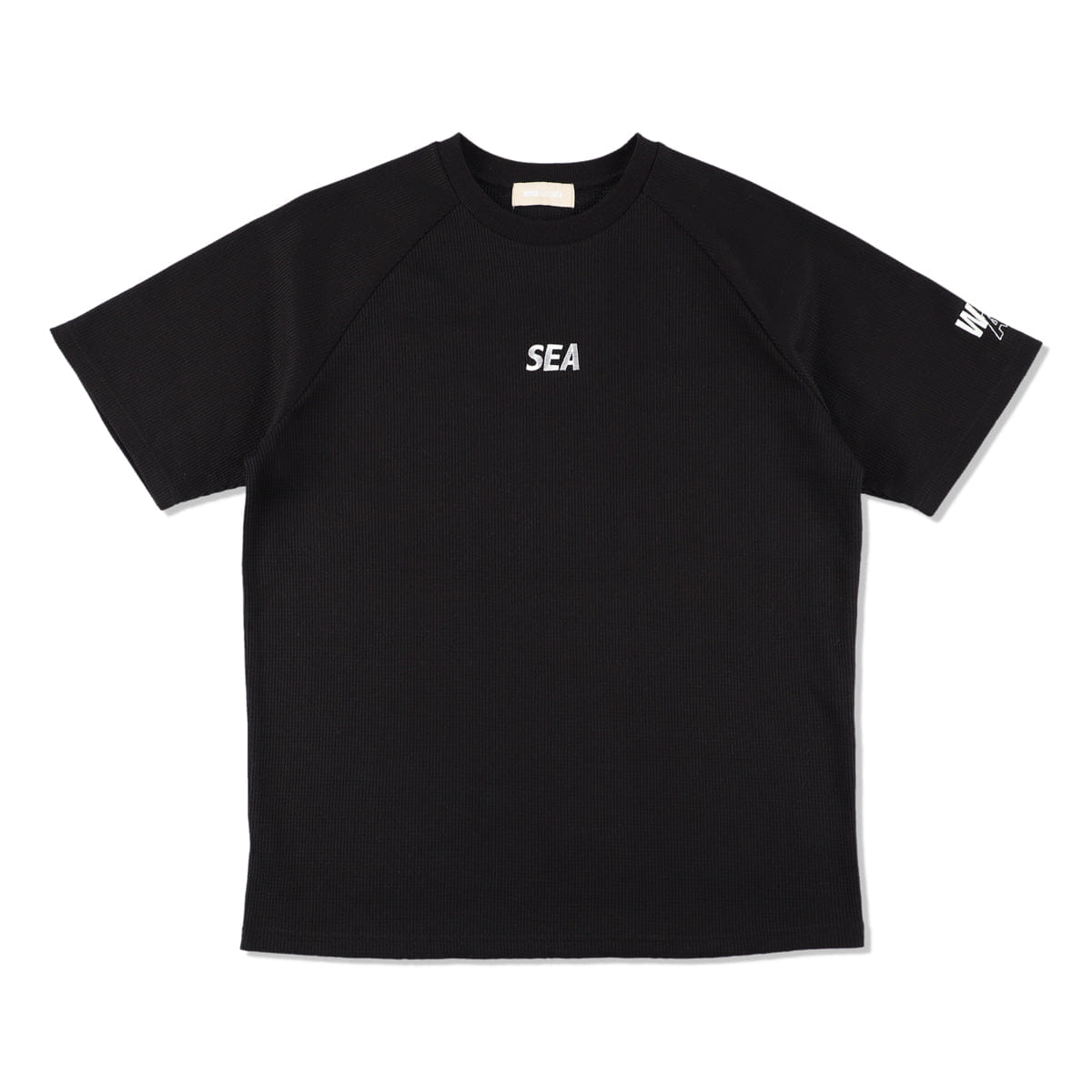 Wind and Sea S/S Waffle Raglan Tee Black WDS-O-ESS-24-Q3-WAF-03