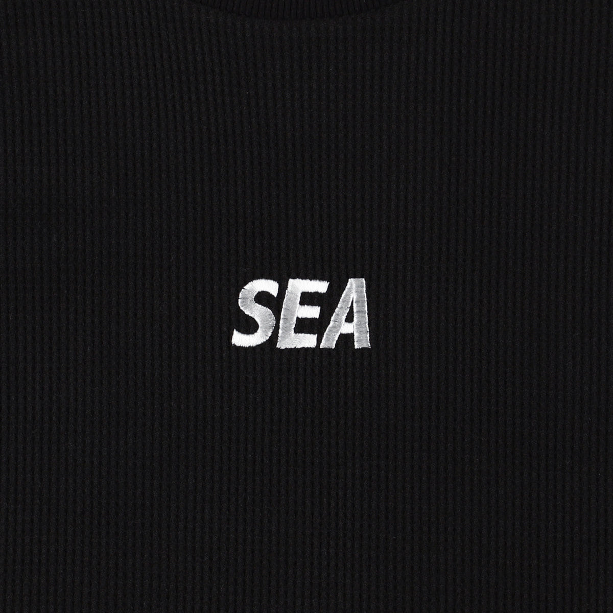 Wind and Sea S/S Waffle Raglan Tee Black WDS-O-ESS-24-Q3-WAF-03