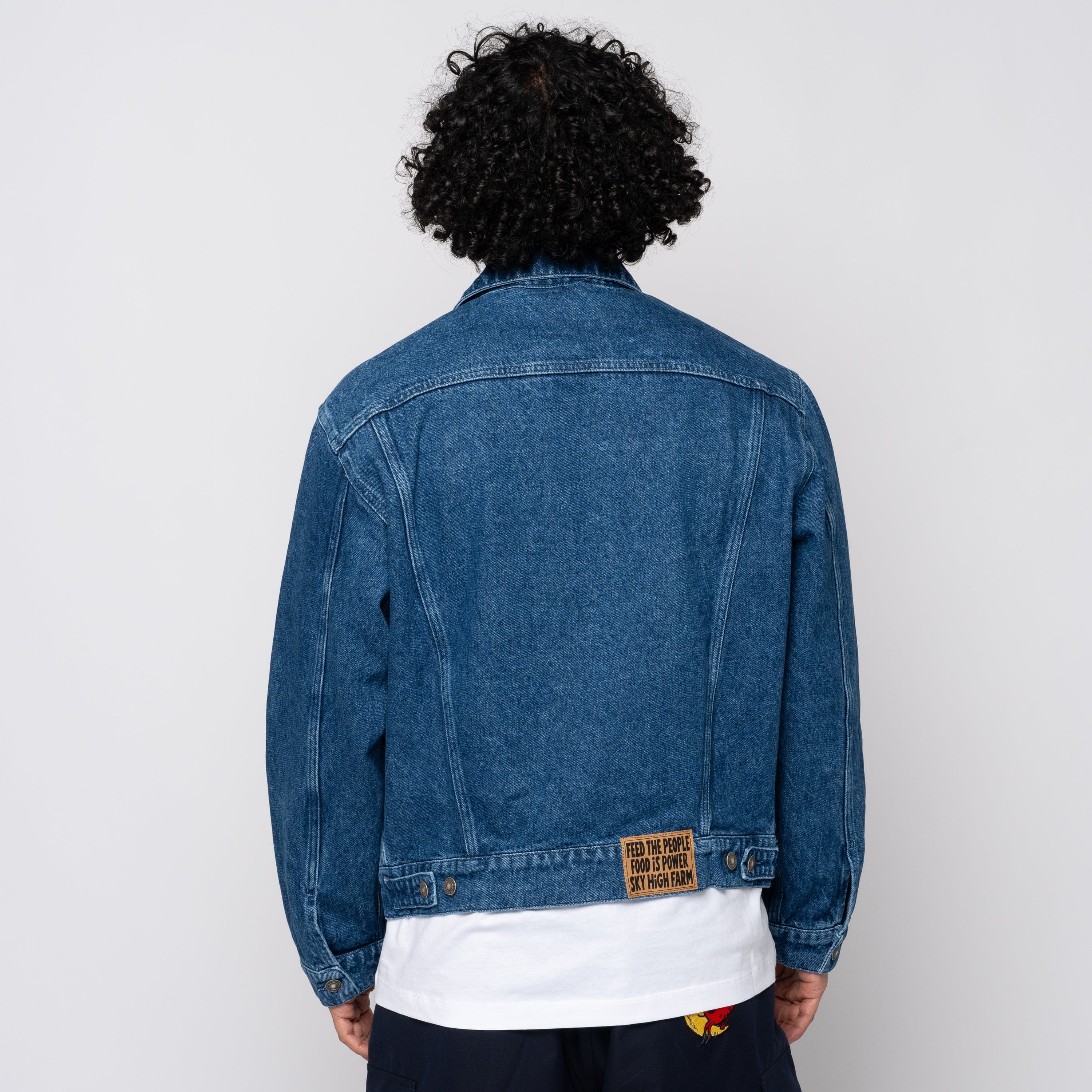 Sky High Farm Workwear SHFW Perennial Logo Denim Trucker Jacket Blue SHF05J008