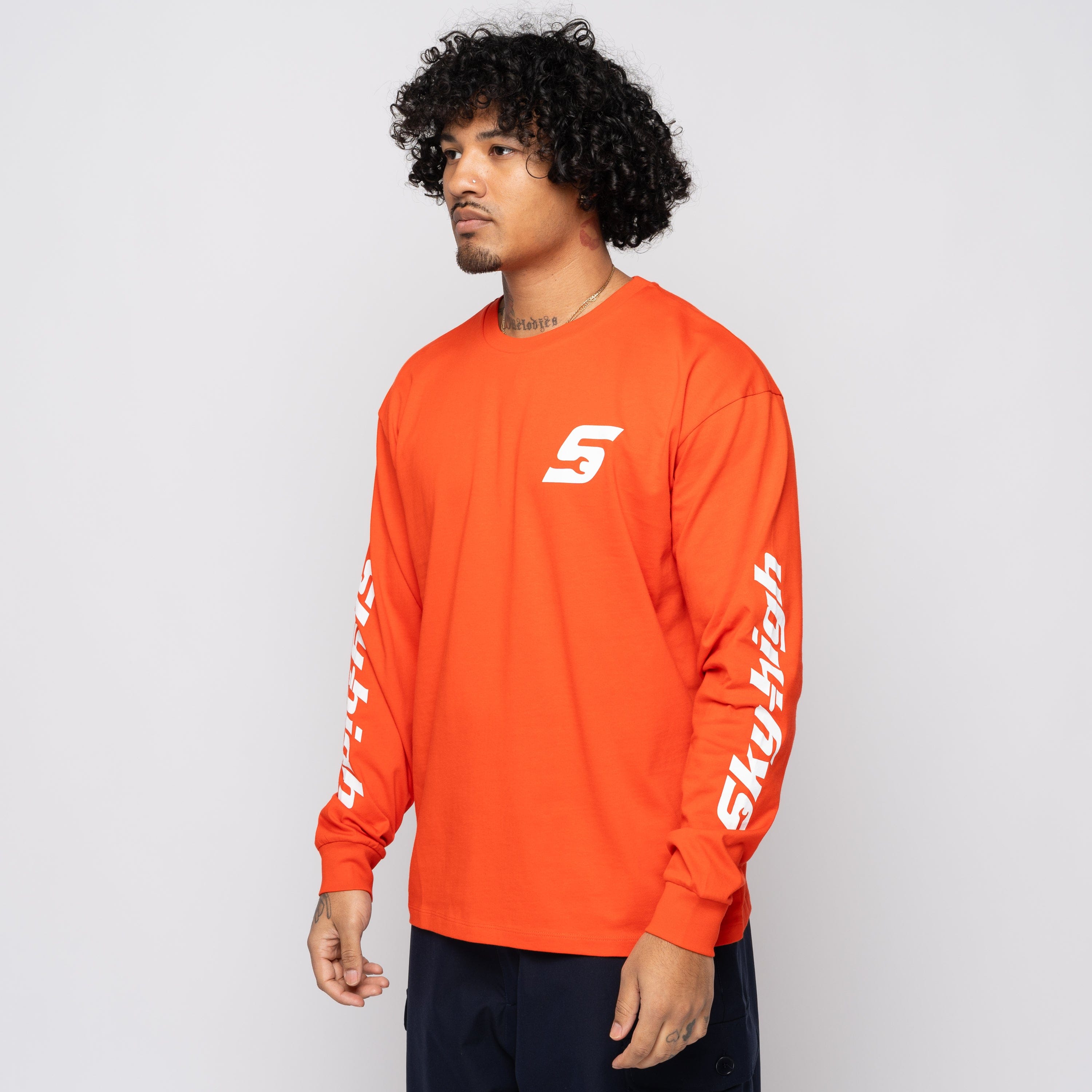 Sky High Farm Workwear SHFW Construction Graphic Logo LS Tee Red SHF05T014