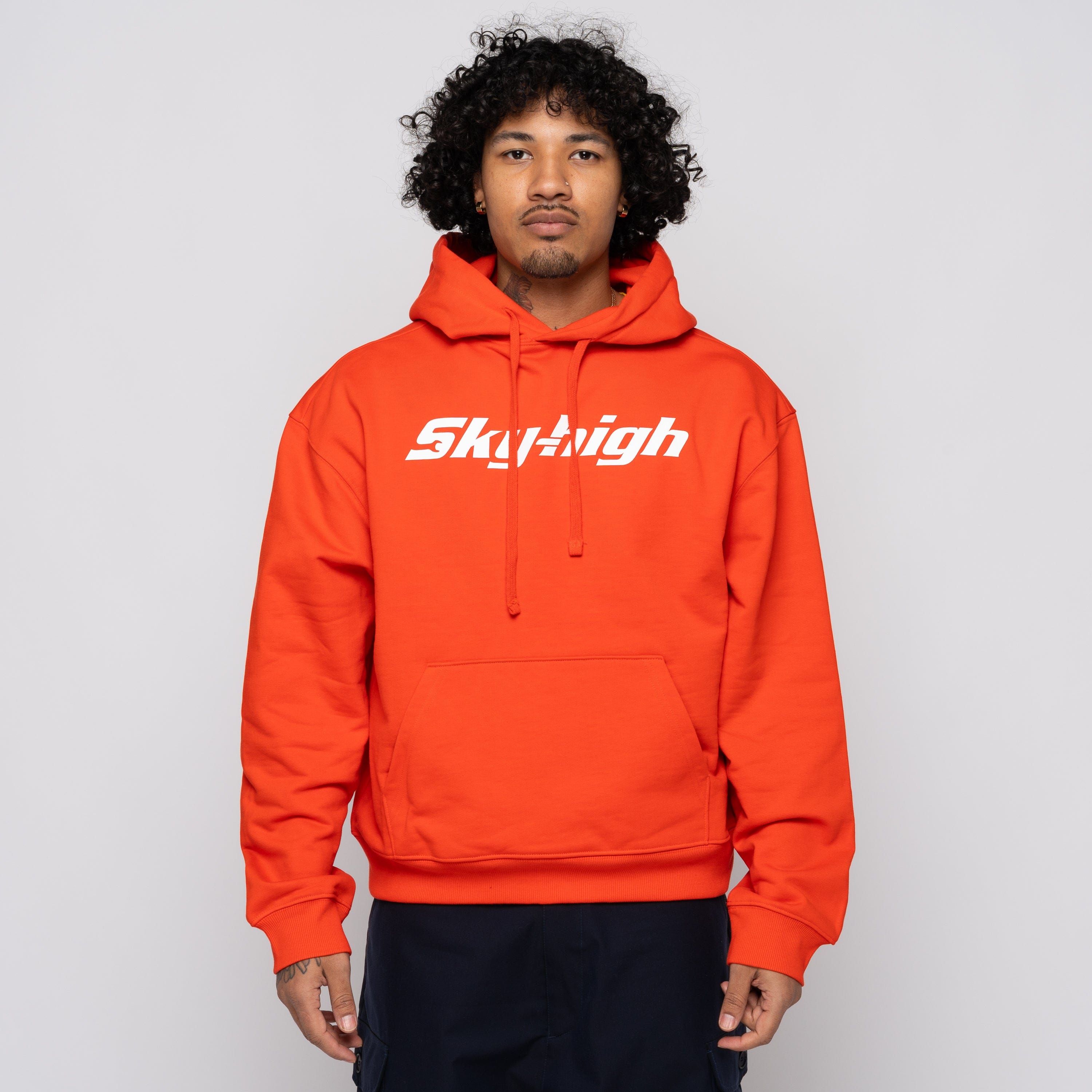 Sky High Farm Workwear SHFW Construction Graphic Logo Hoodie Red SHF05T024