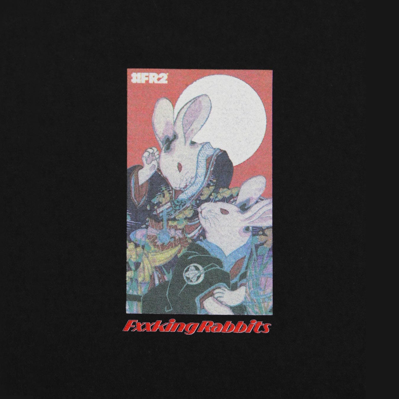 FR2 Rabbits Hanafuda Tee FRC2509 Black