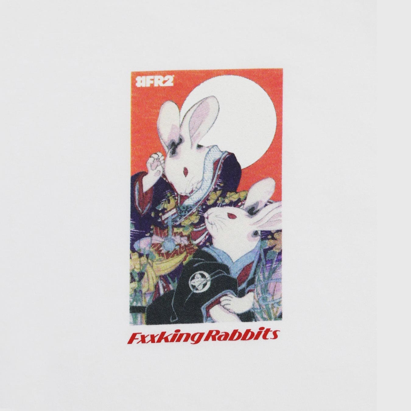 FR2 Rabbits Hanafuda Tee FRC2509 White