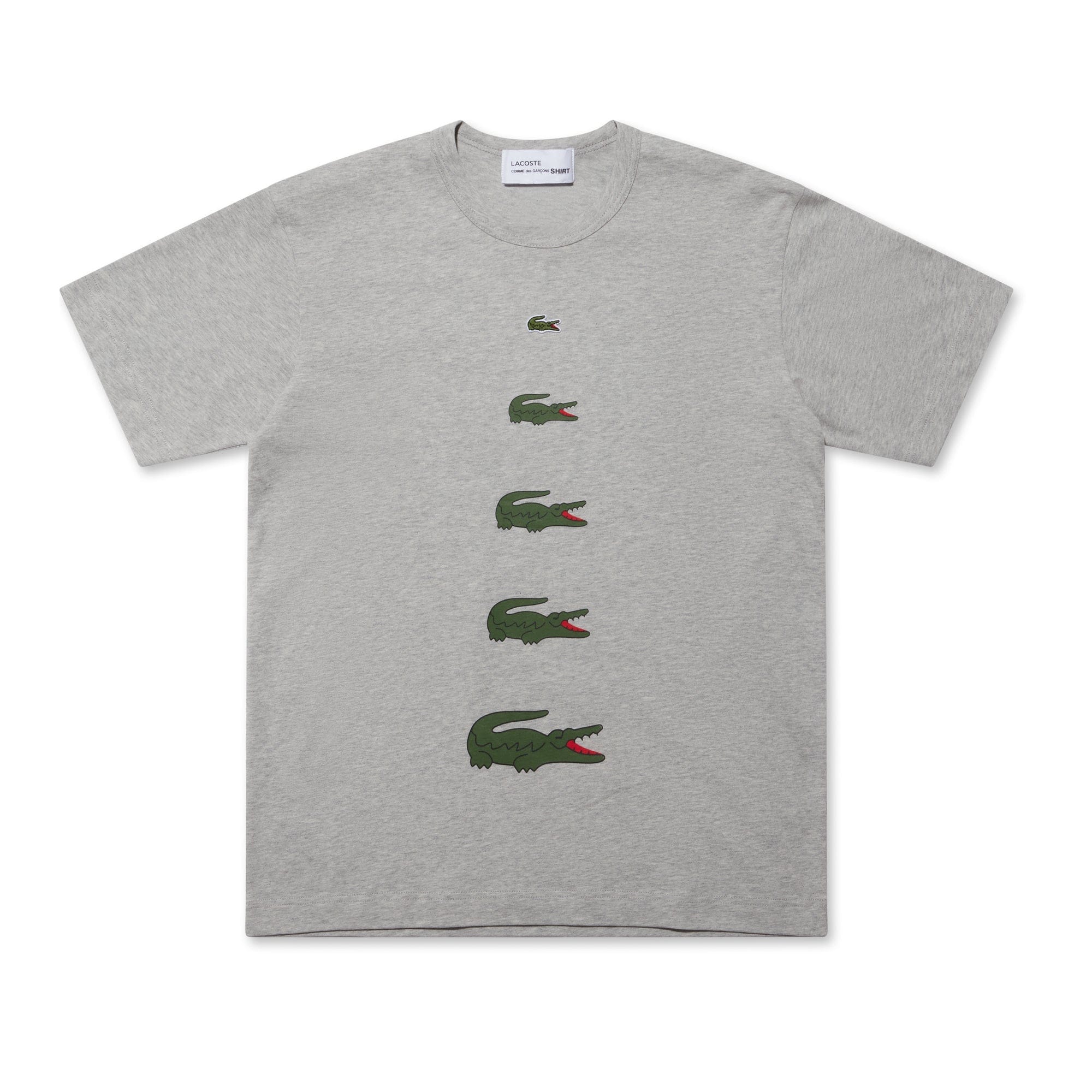 Comme Des Garcons SHIRT CDG SHIRT Lacoste Logo Printed S/S Tee FL-T011-W23 Top Grey