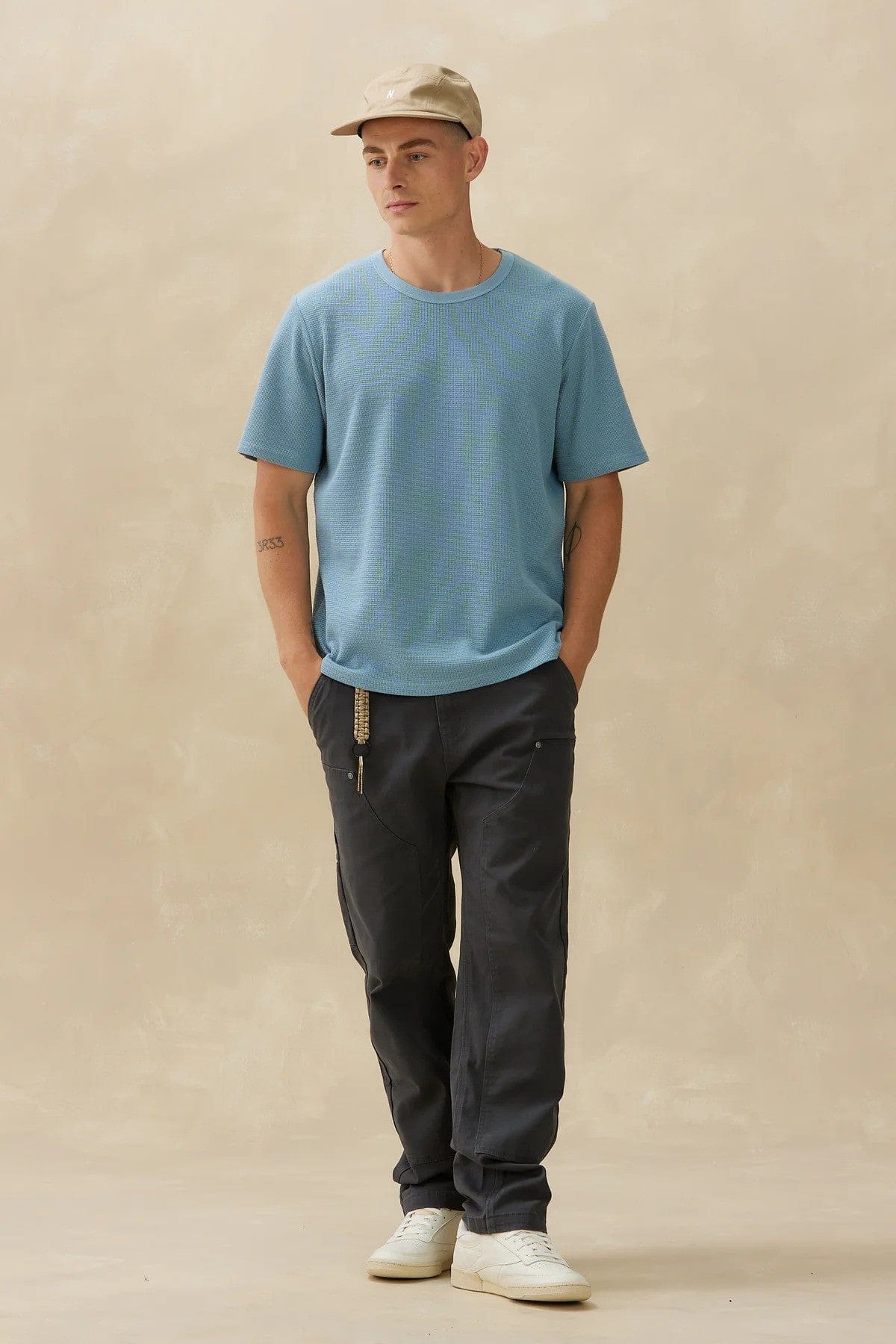 Kuwalla Boxy Waffle Tee 'Blue'