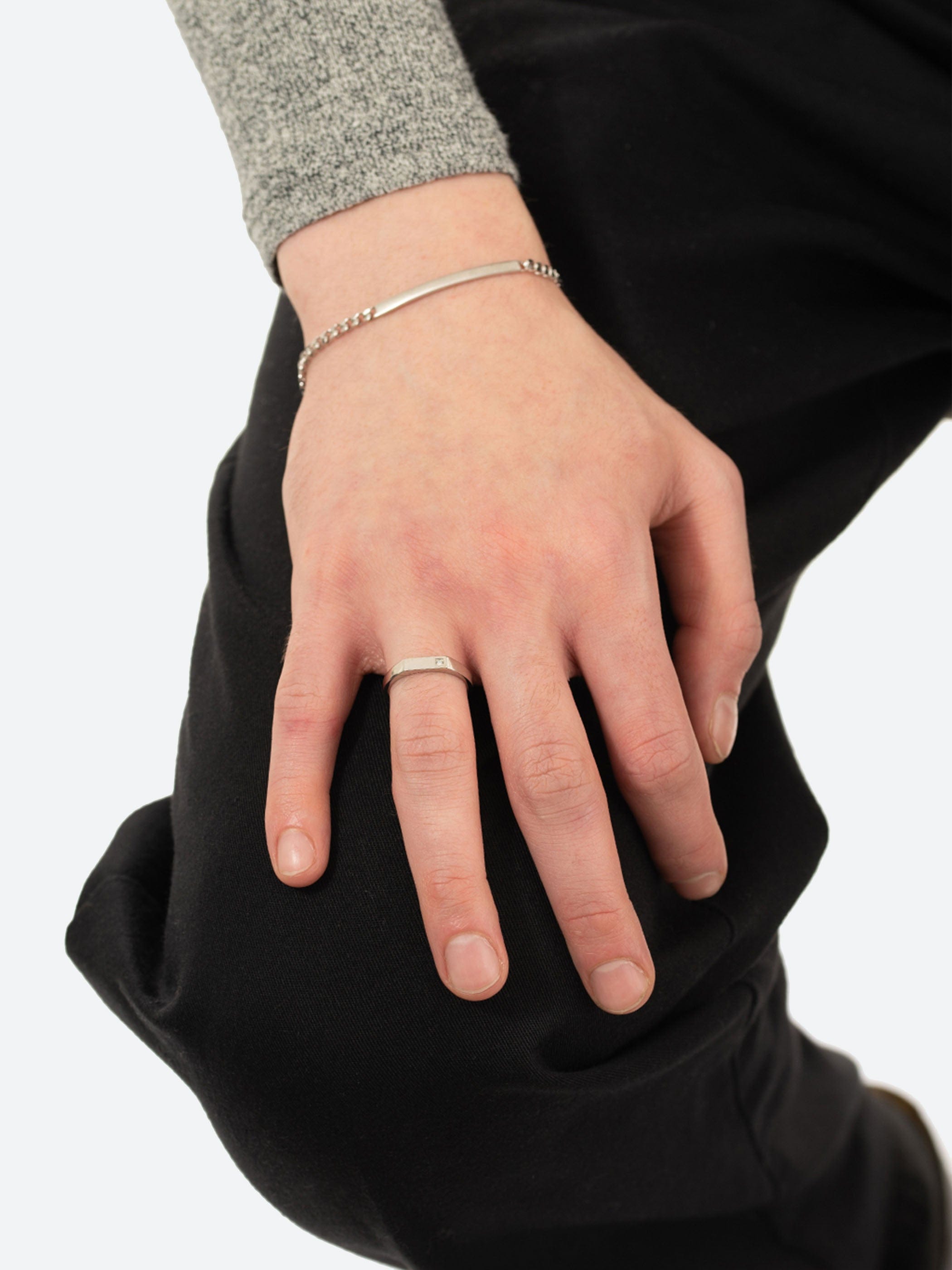 Miansai Thin Geo Diamond Ring