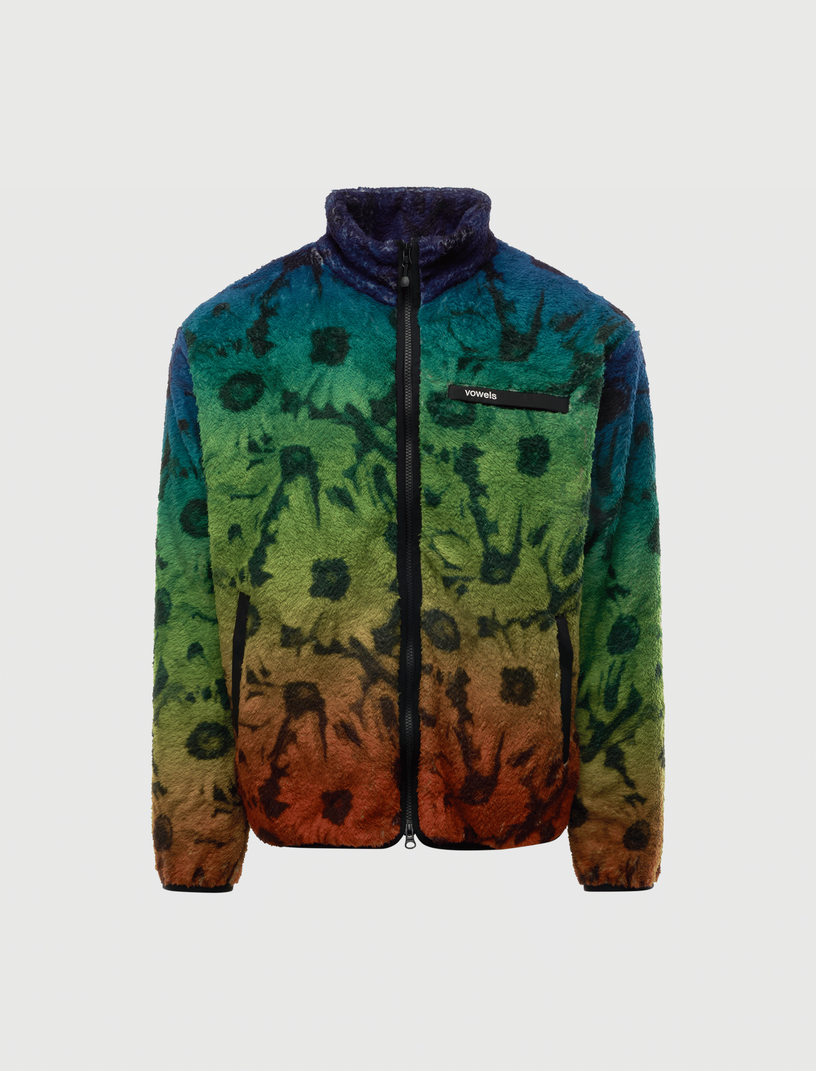 VOWELS PRINTED FLEECE JACKET