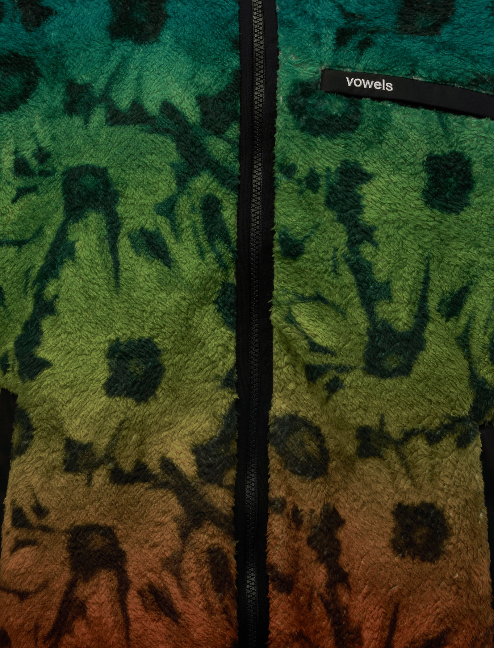 VOWELS PRINTED FLEECE JACKET